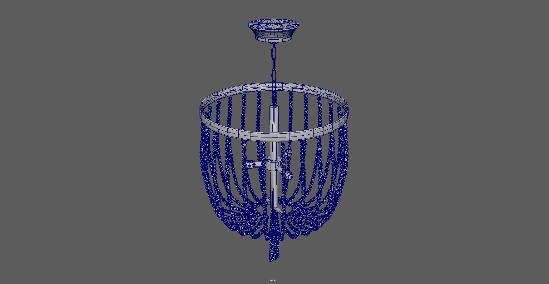 Modern Beaded Chandelier 3D Model Low-poly 3D model_18