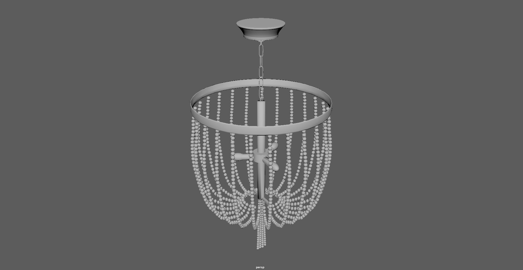 Modern Beaded Chandelier 3D Model Low-poly 3D model_17