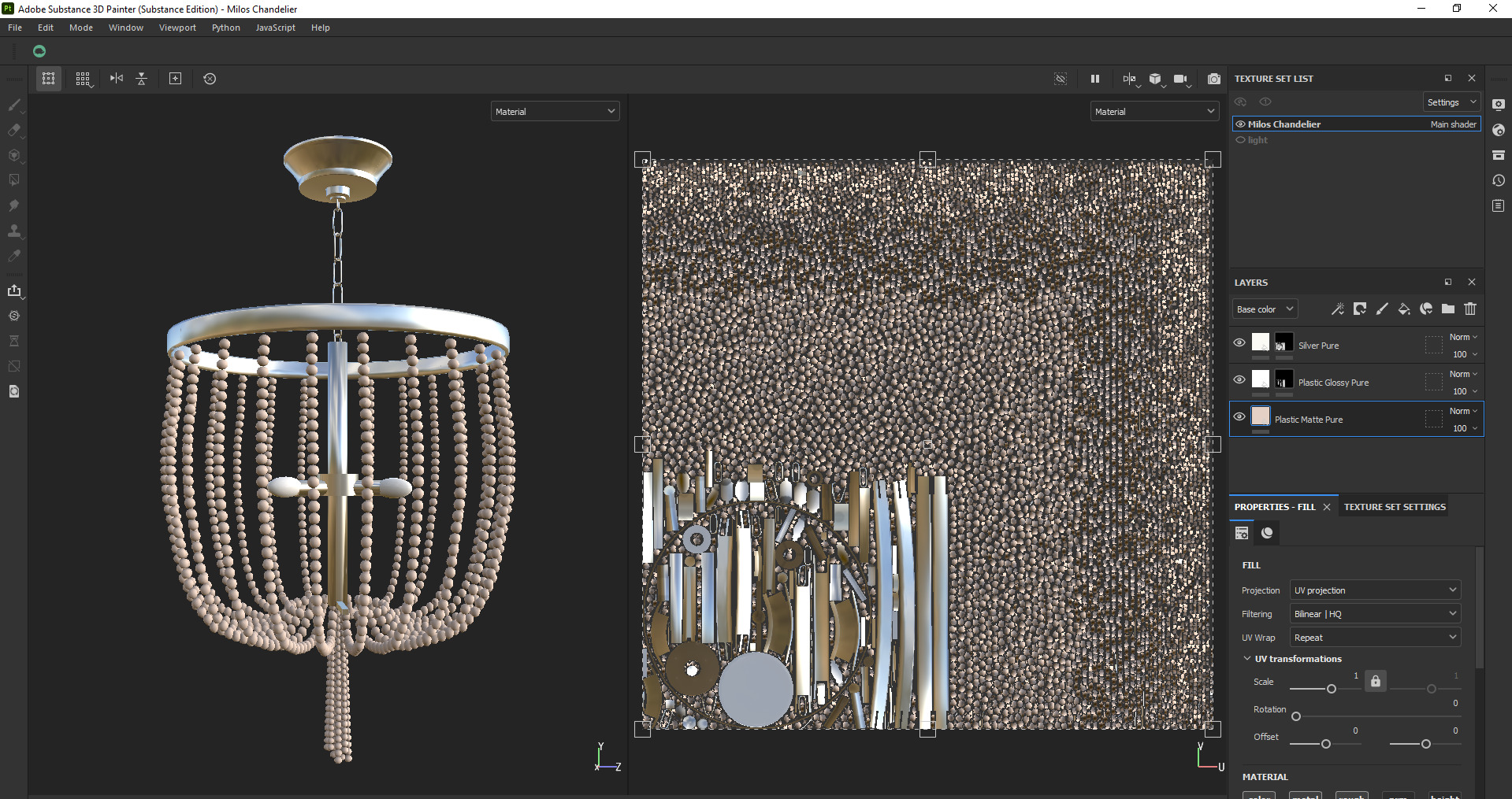 Modern Beaded Chandelier 3D Model Low-poly 3D model_20