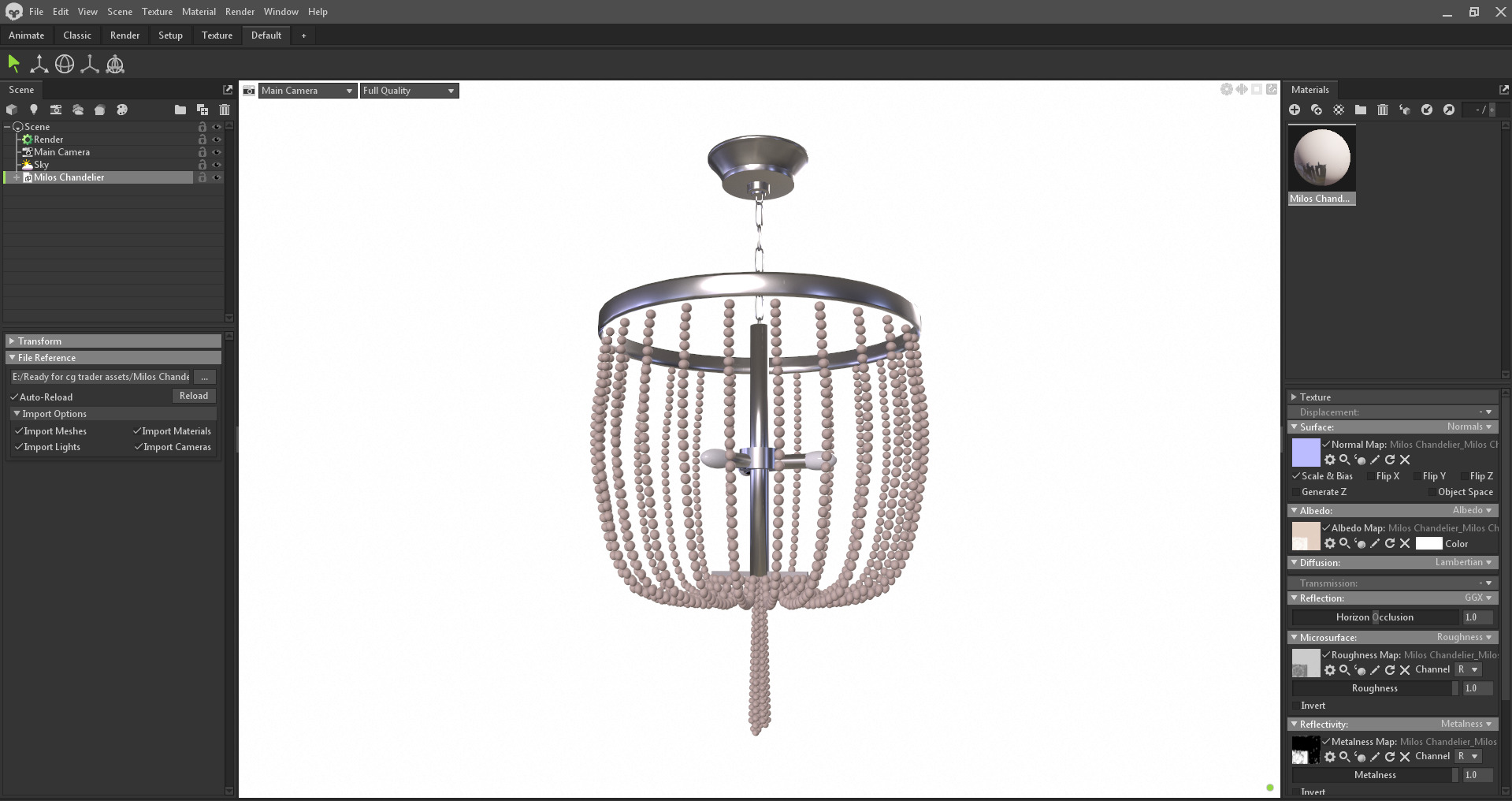 Modern Beaded Chandelier 3D Model Low-poly 3D model_29