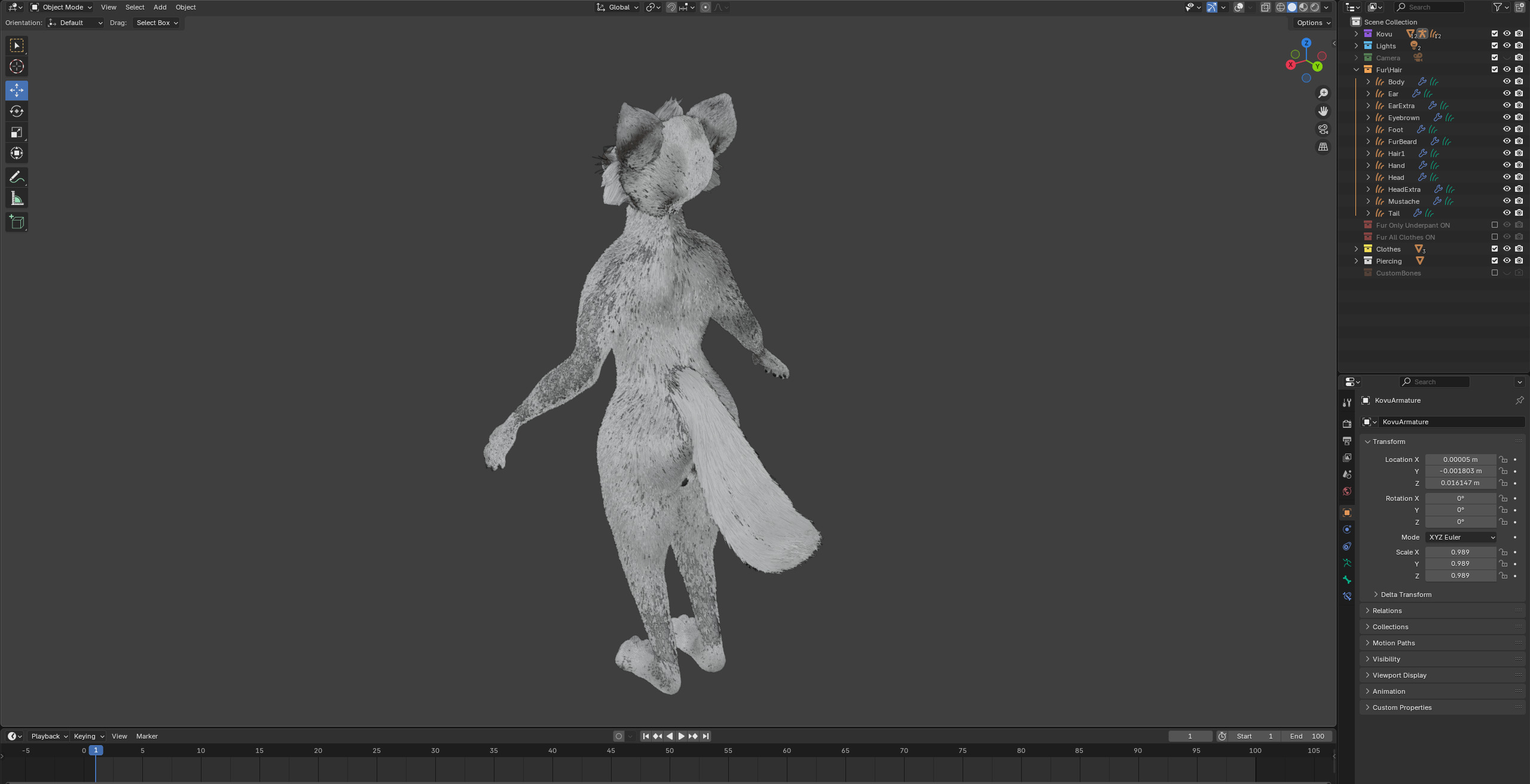 Kovu Anthro Wolf Low-poly 3D model_75