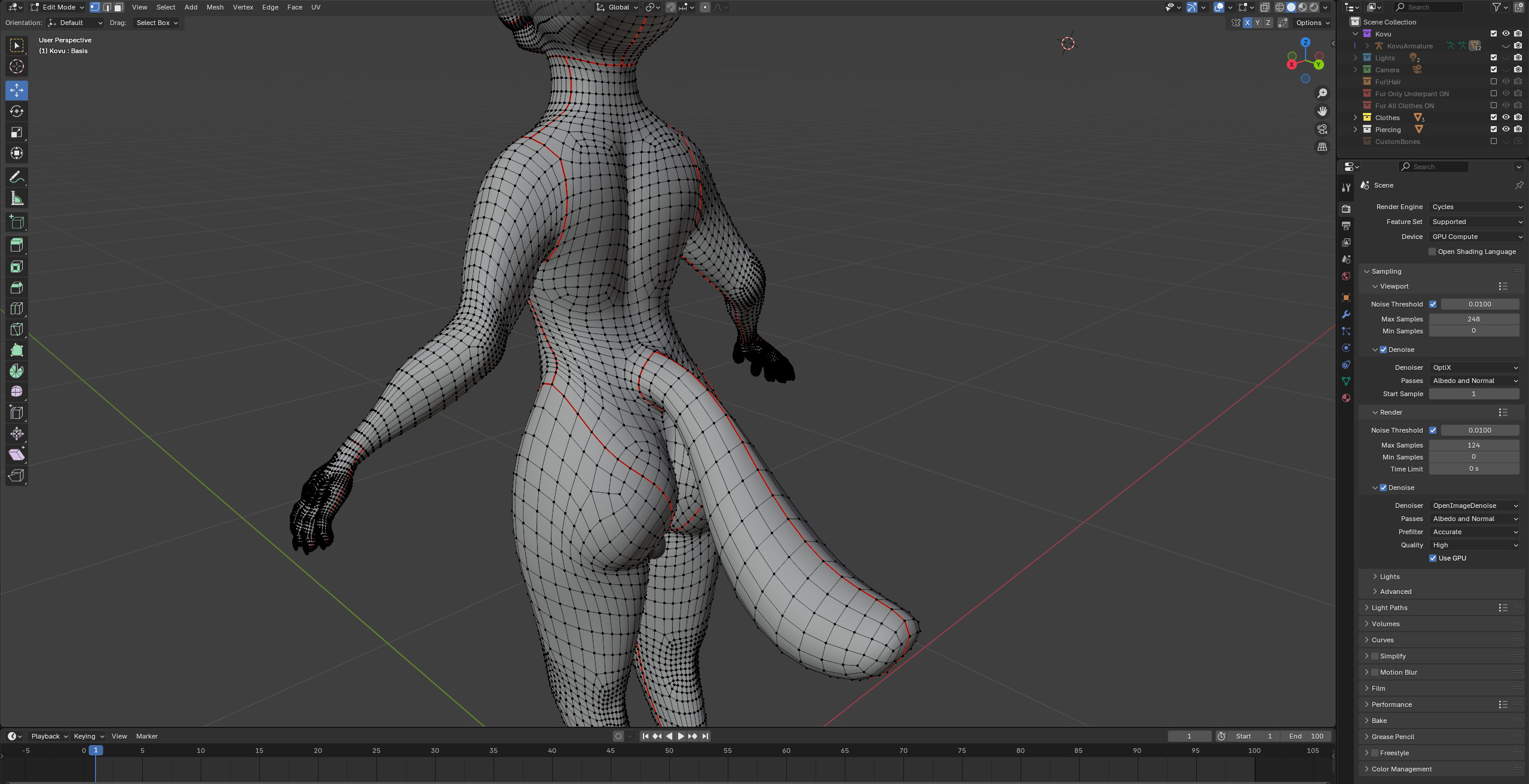 Kovu Anthro Wolf Low-poly 3D model_57