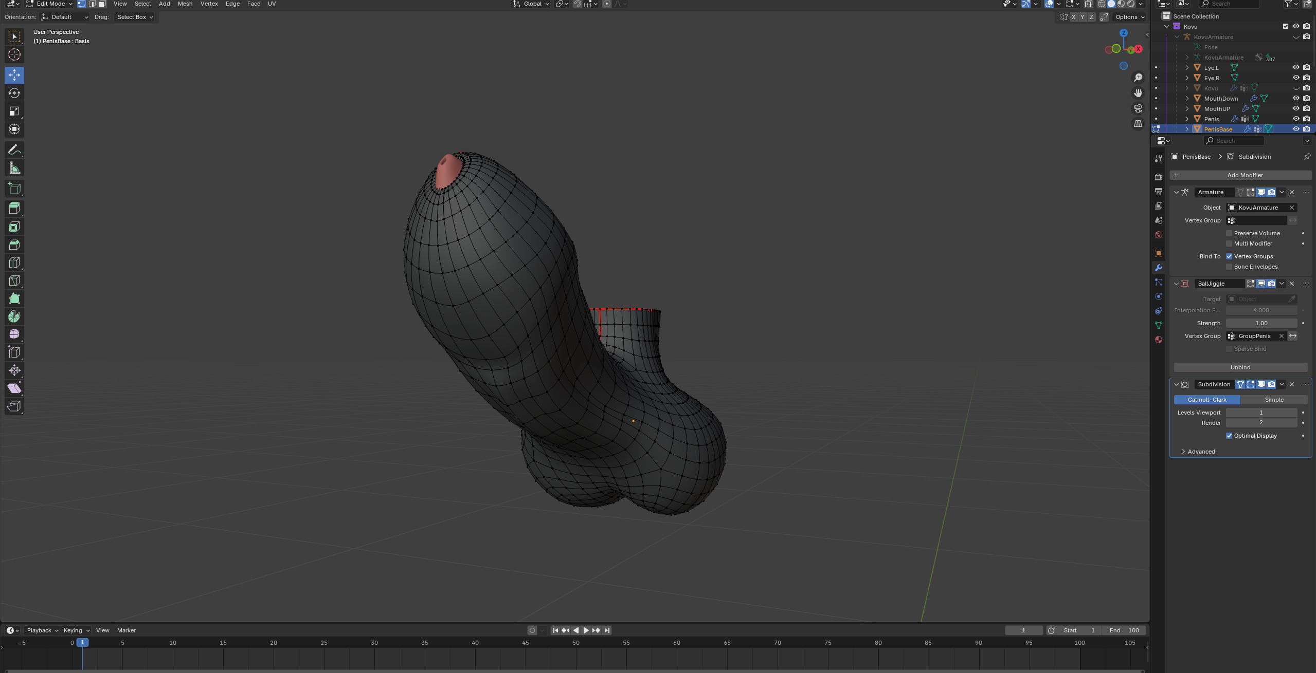 Kovu Anthro Wolf Low-poly 3D model_64