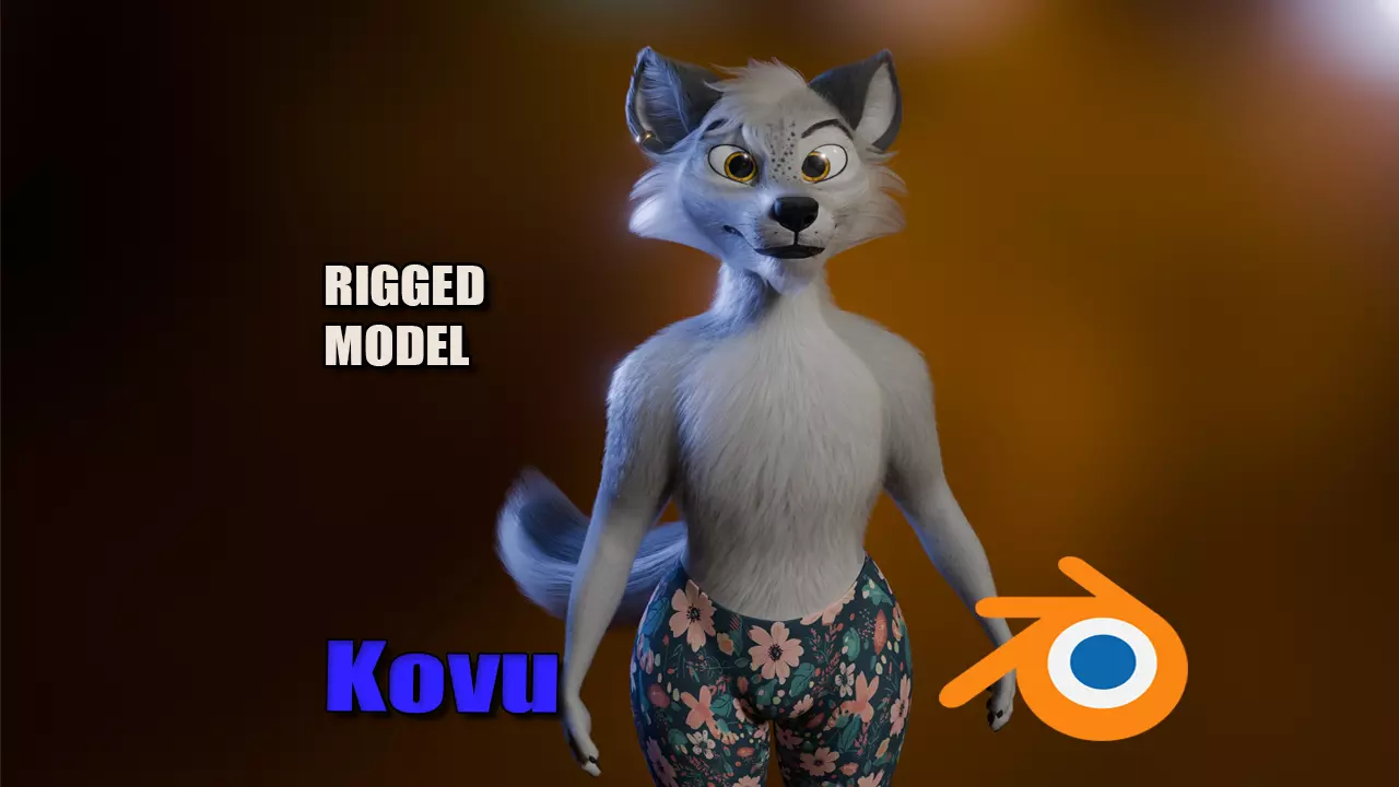Kovu Anthro Wolf Low-poly 3D model_0