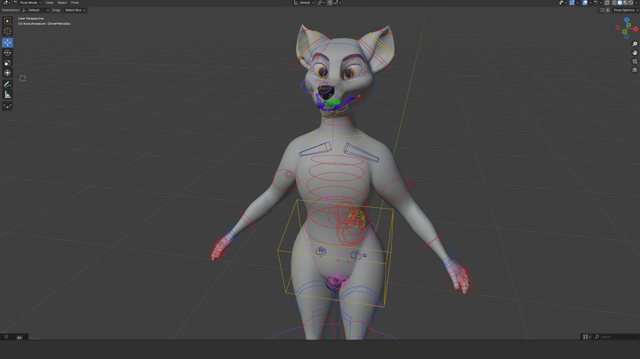 Kovu Anthro Wolf Low-poly 3D model_40