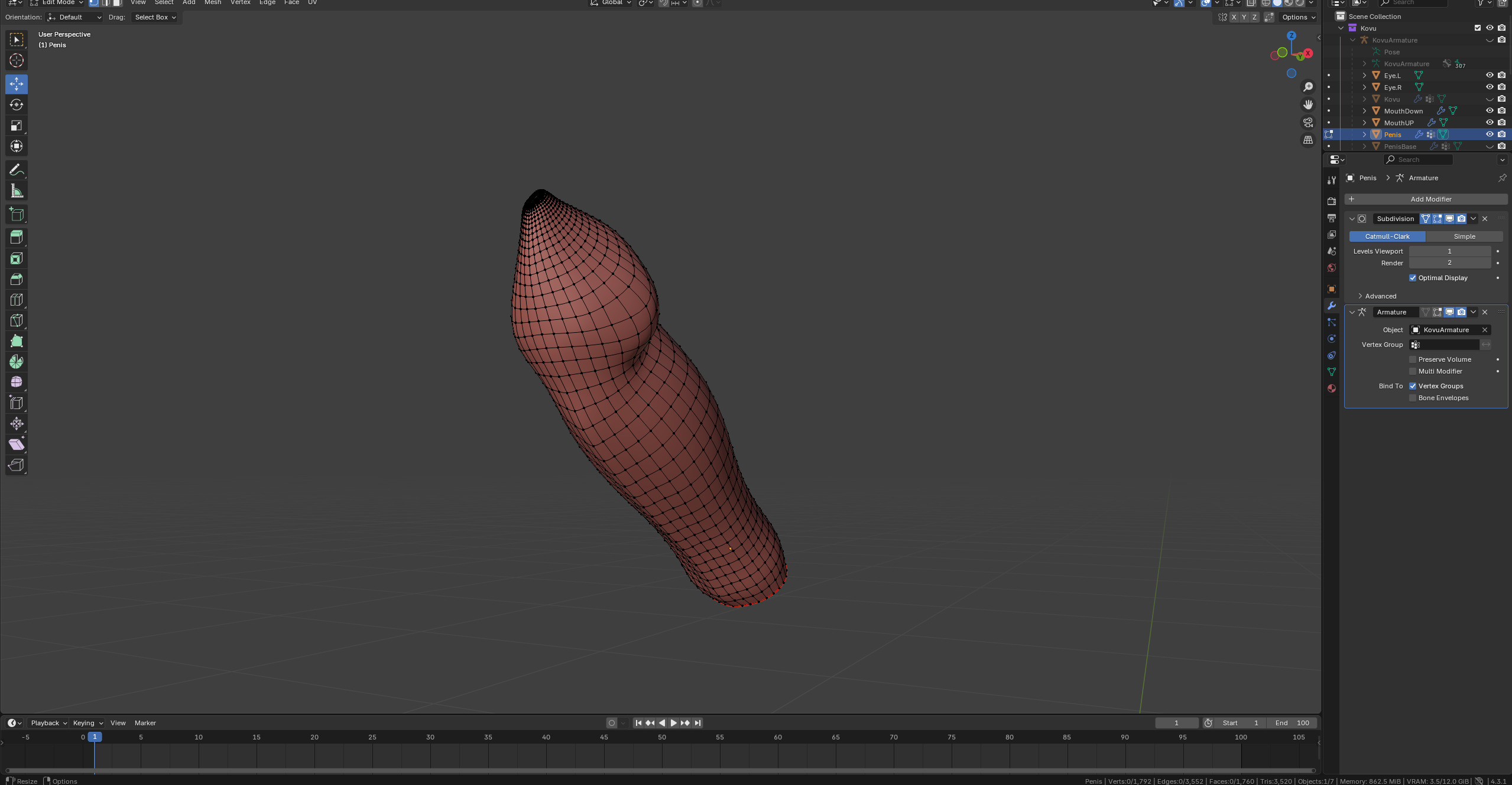 Kovu Anthro Wolf Low-poly 3D model_66