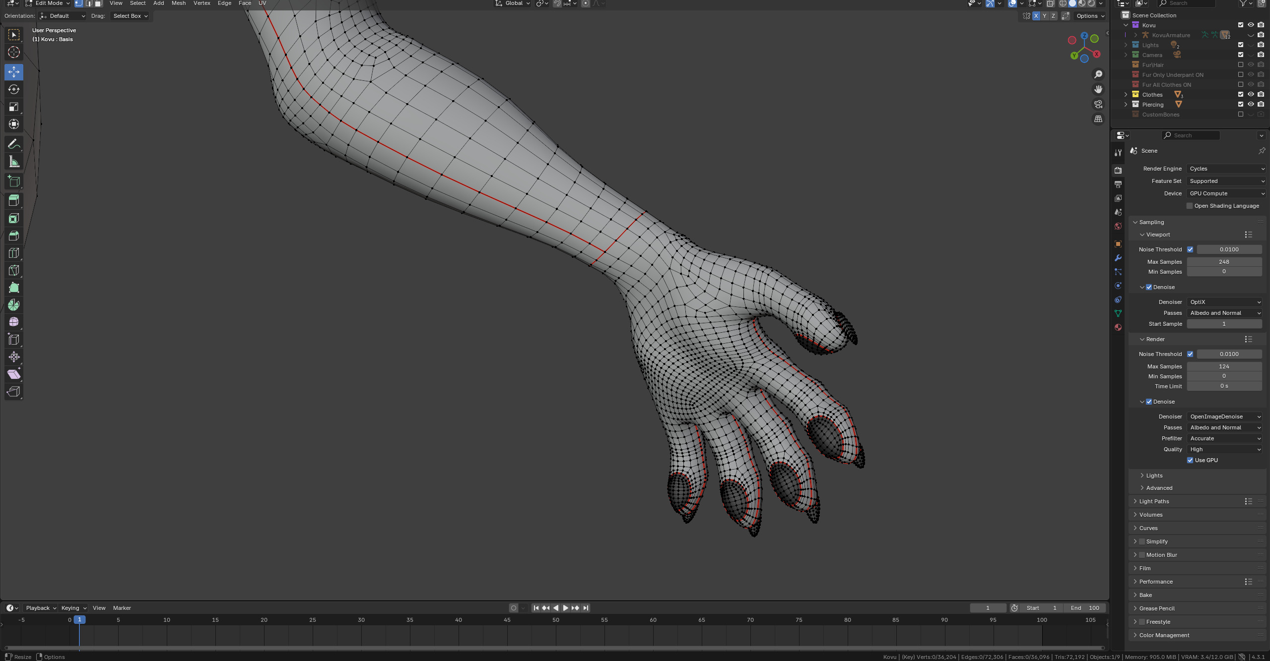 Kovu Anthro Wolf Low-poly 3D model_62