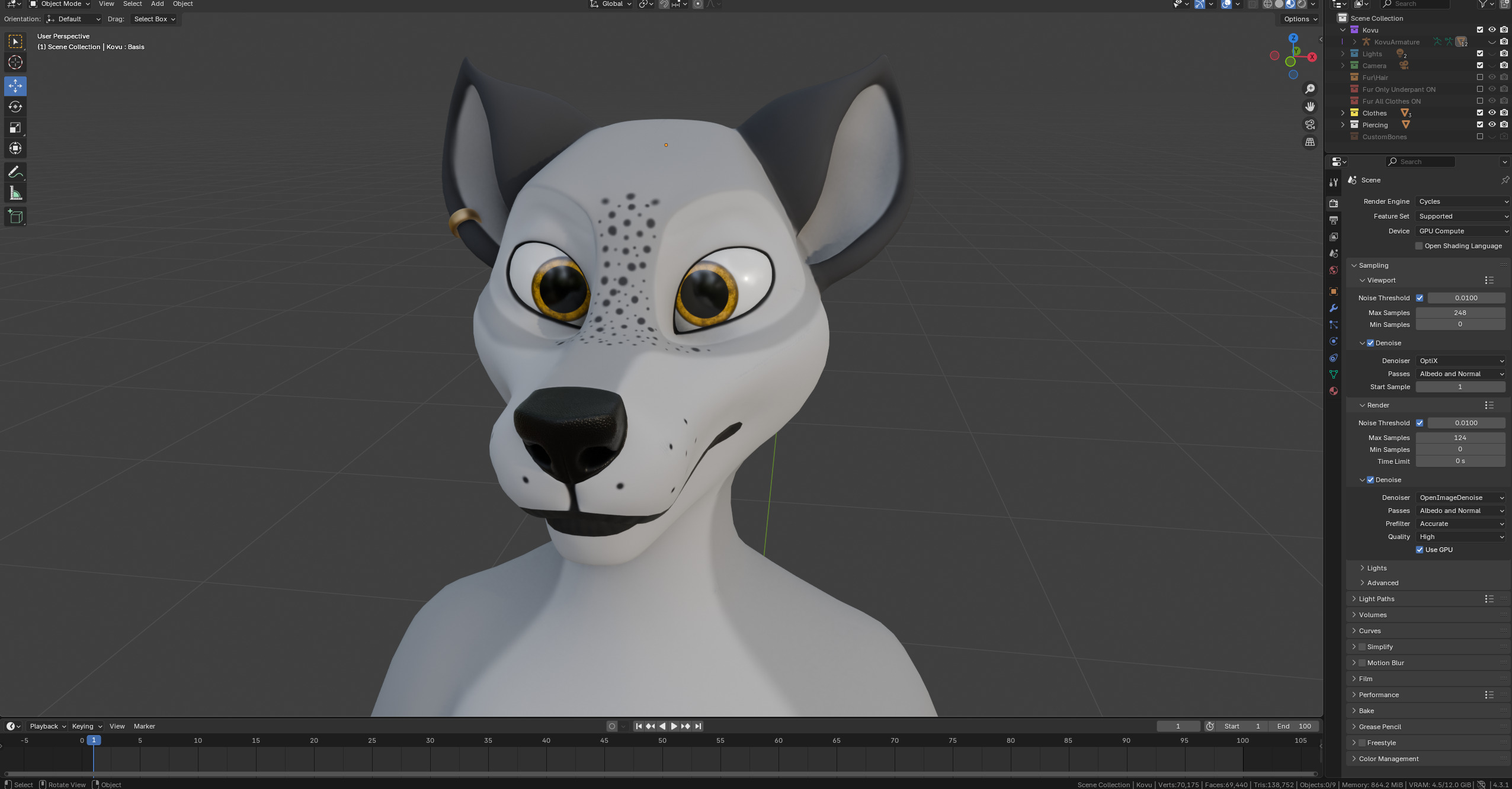 Kovu Anthro Wolf Low-poly 3D model_47