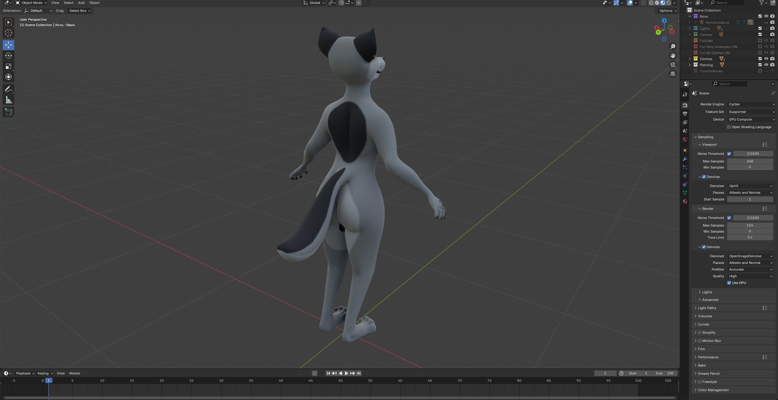 Kovu Anthro Wolf Low-poly 3D model_49