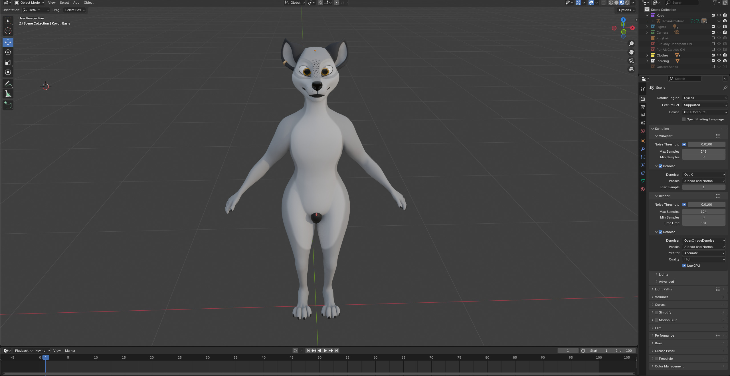 Kovu Anthro Wolf Low-poly 3D model_48