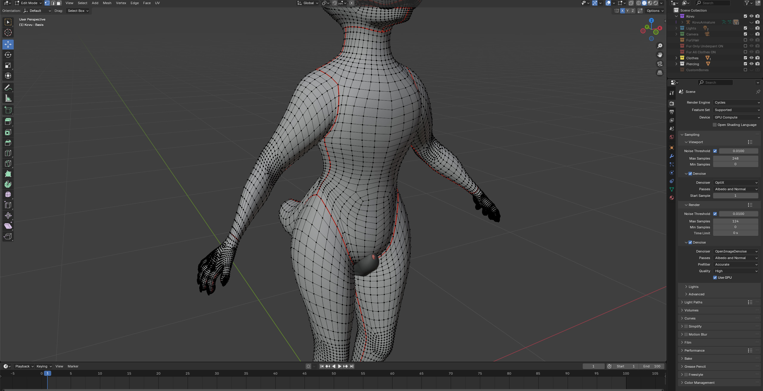 Kovu Anthro Wolf Low-poly 3D model_58