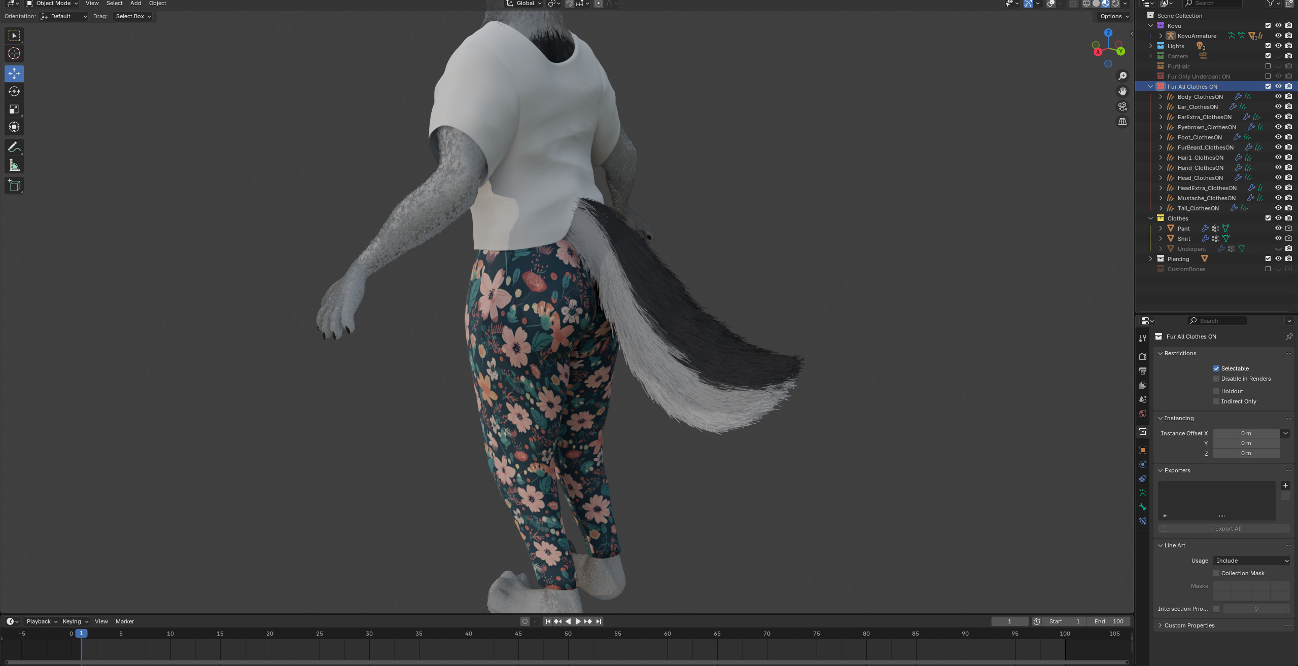 Kovu Anthro Wolf Low-poly 3D model_81