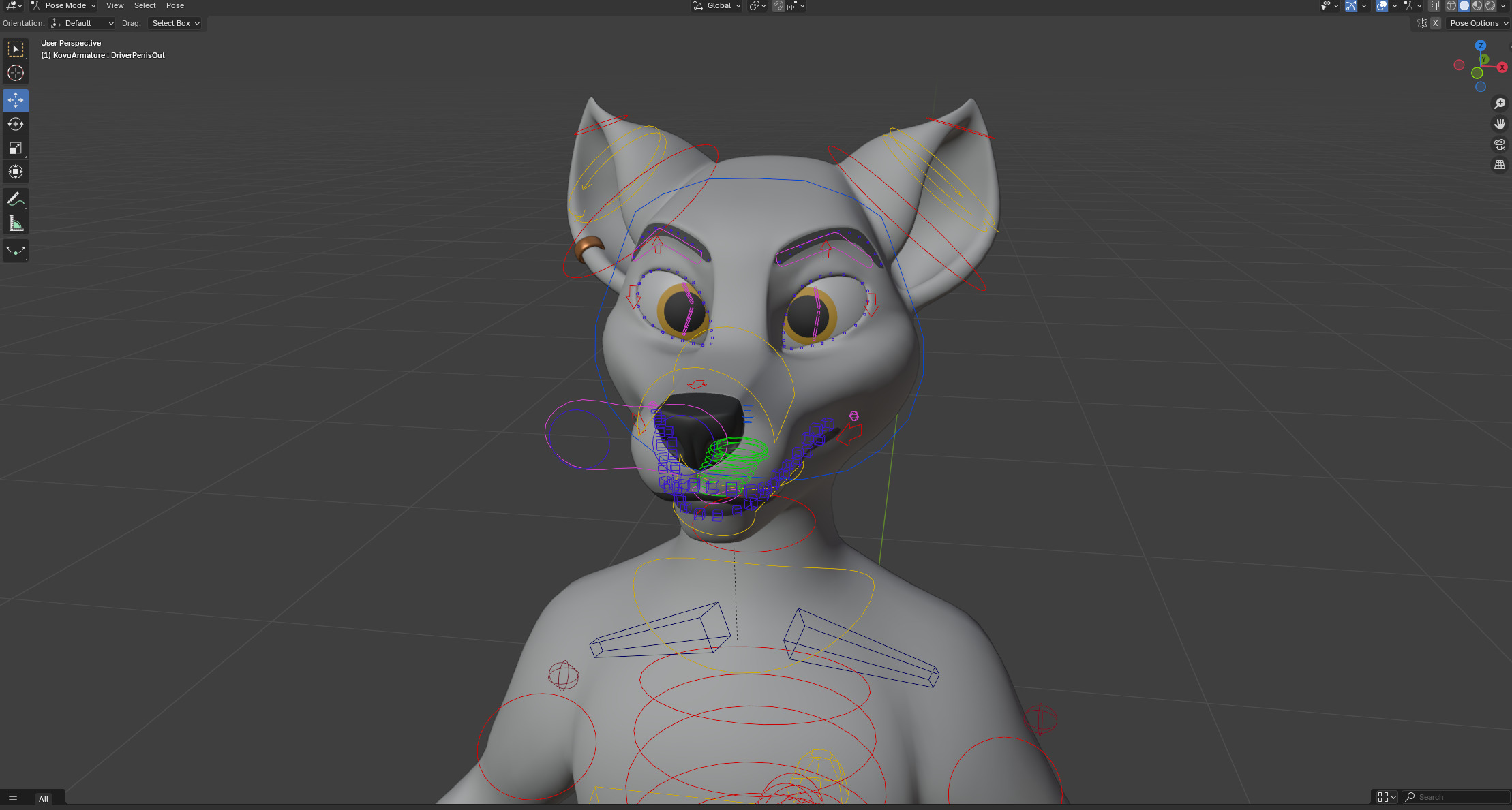 Kovu Anthro Wolf Low-poly 3D model_45