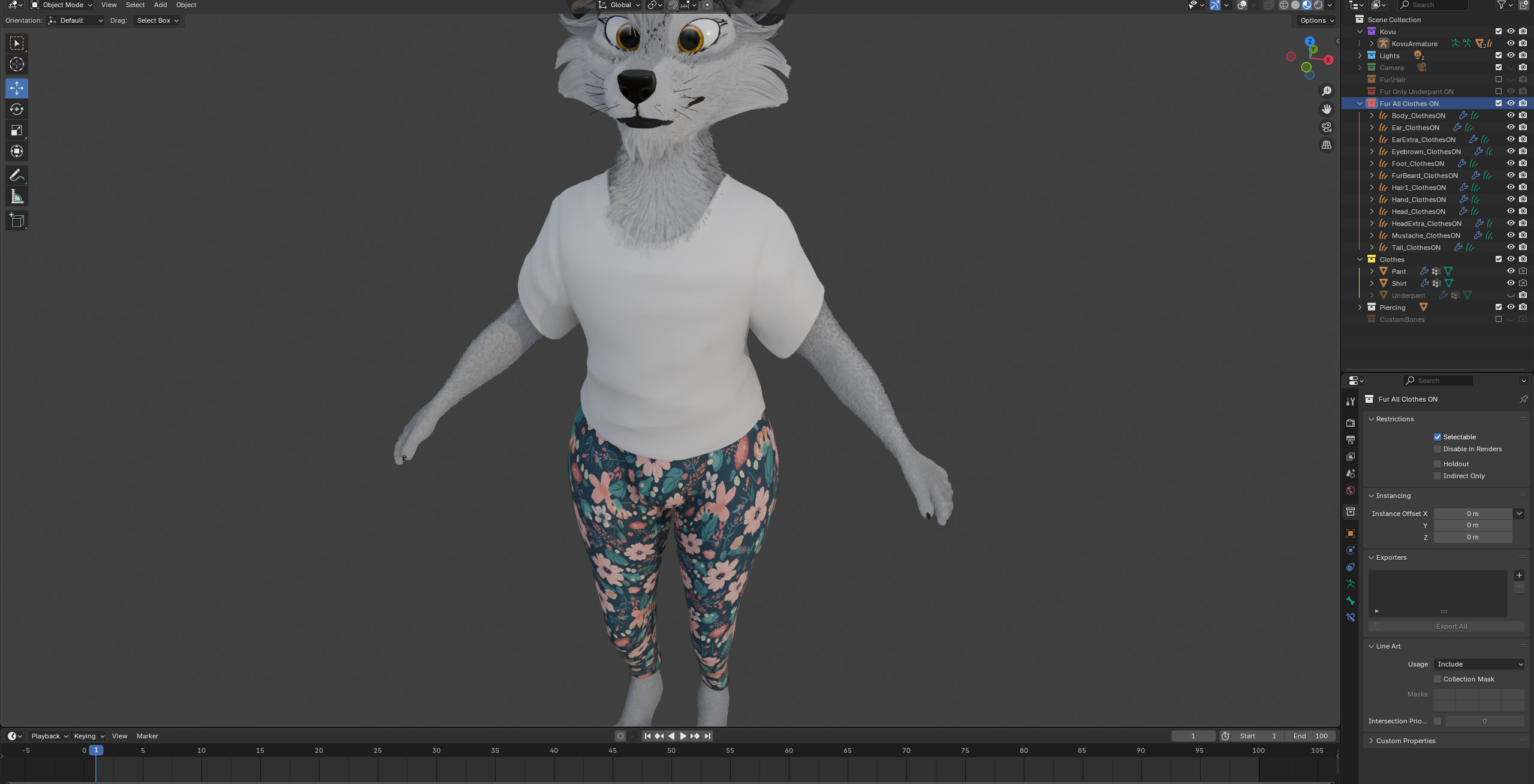Kovu Anthro Wolf Low-poly 3D model_80