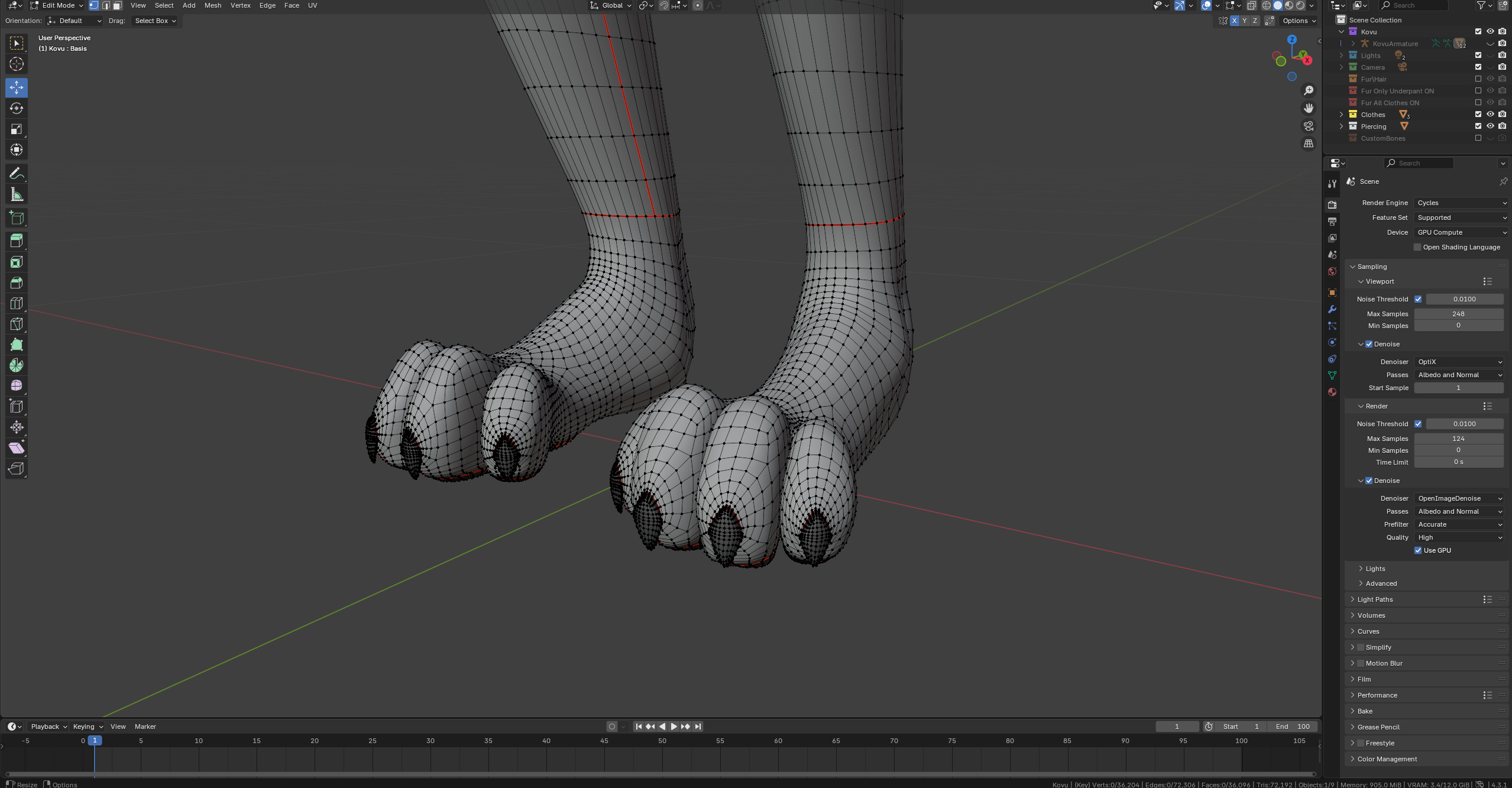 Kovu Anthro Wolf Low-poly 3D model_59