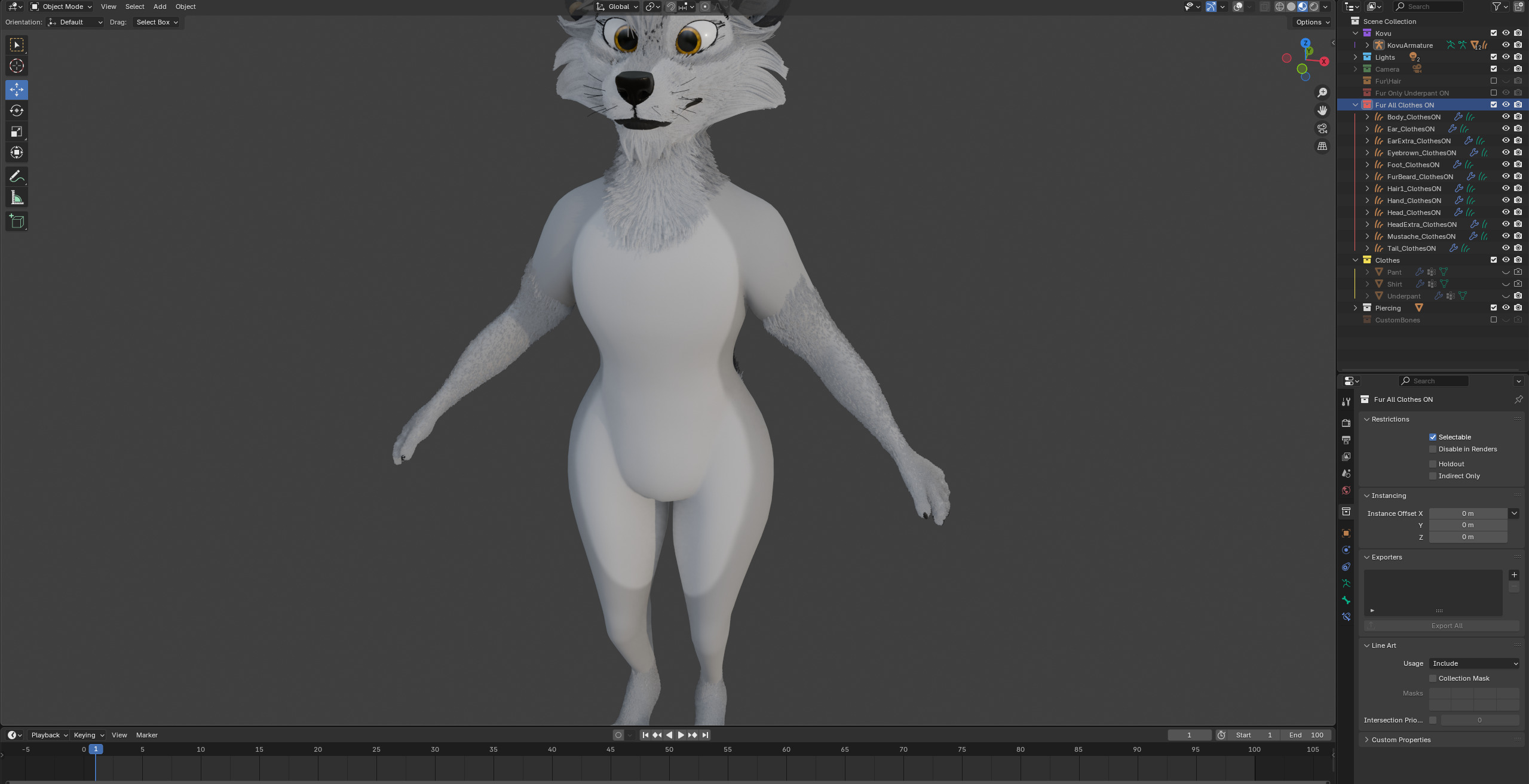 Kovu Anthro Wolf Low-poly 3D model_79