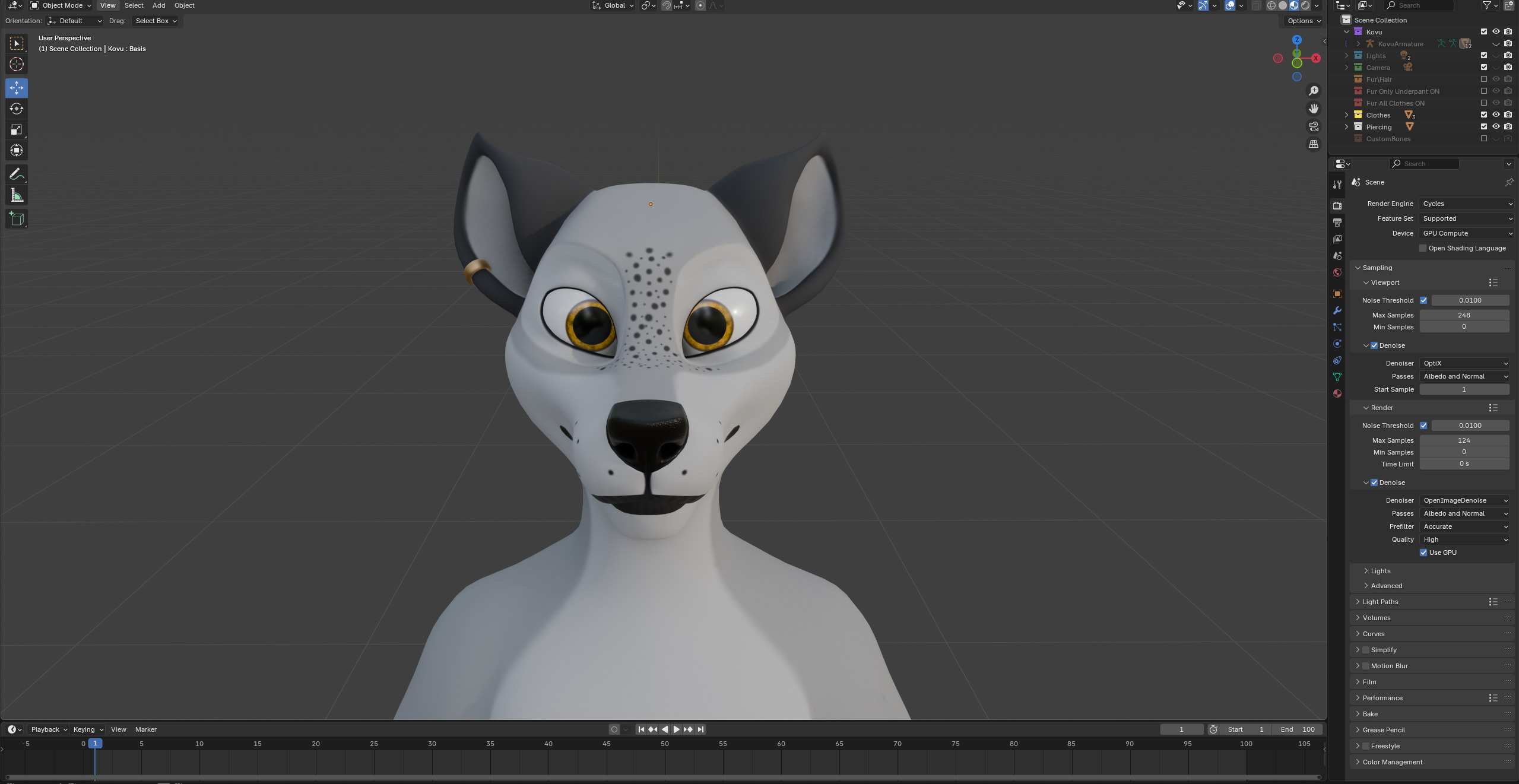 Kovu Anthro Wolf Low-poly 3D model_53