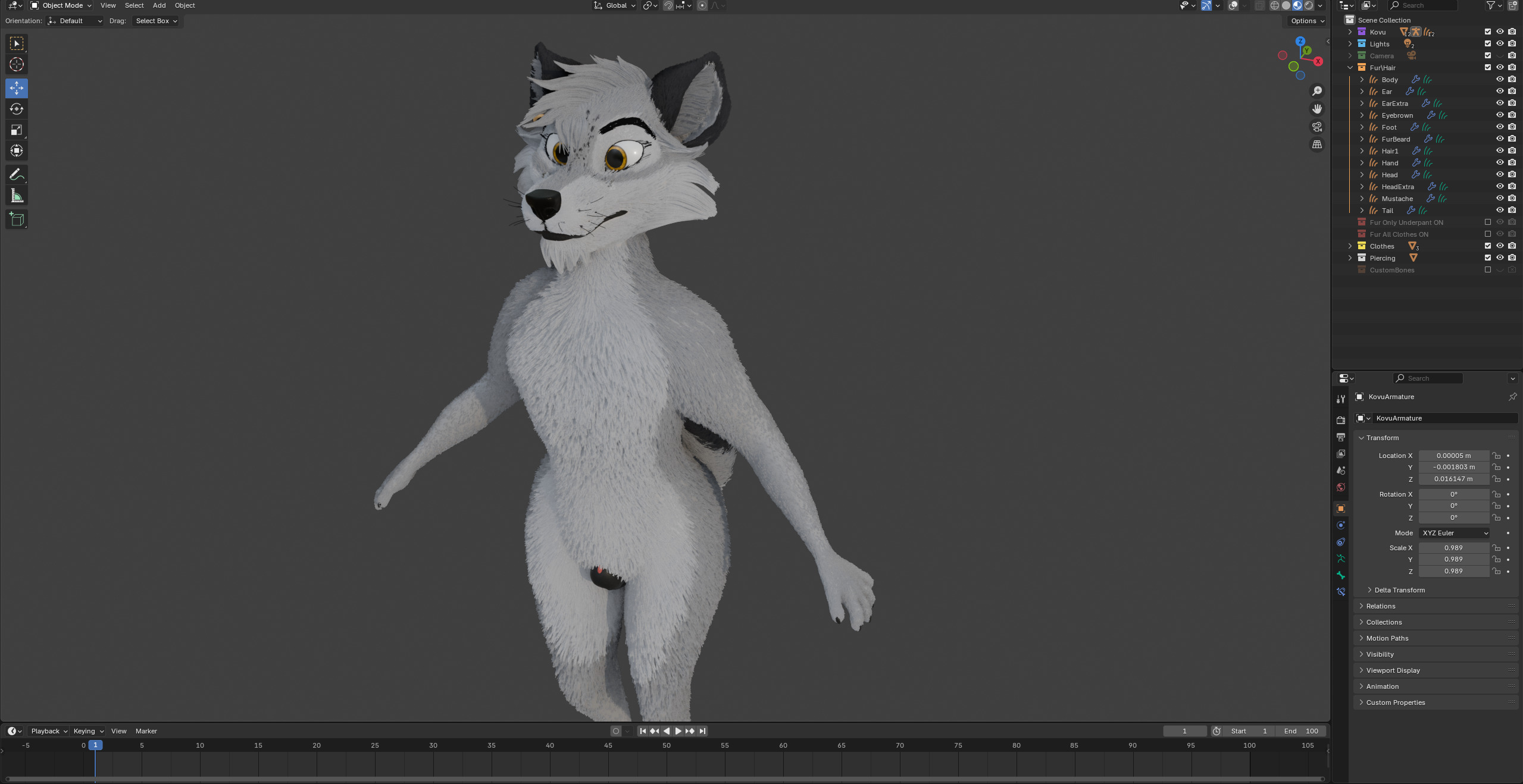 Kovu Anthro Wolf Low-poly 3D model_76