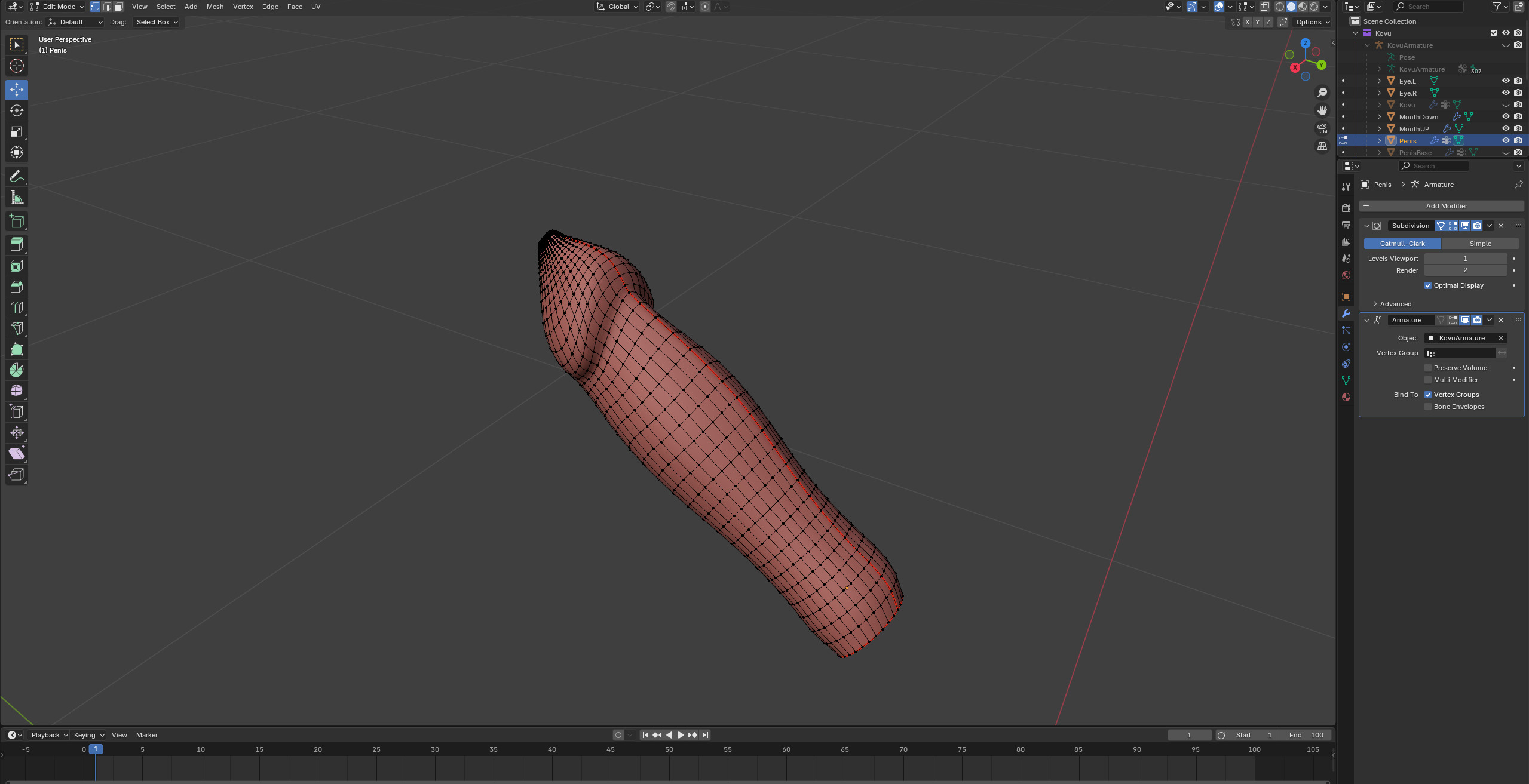 Kovu Anthro Wolf Low-poly 3D model_67