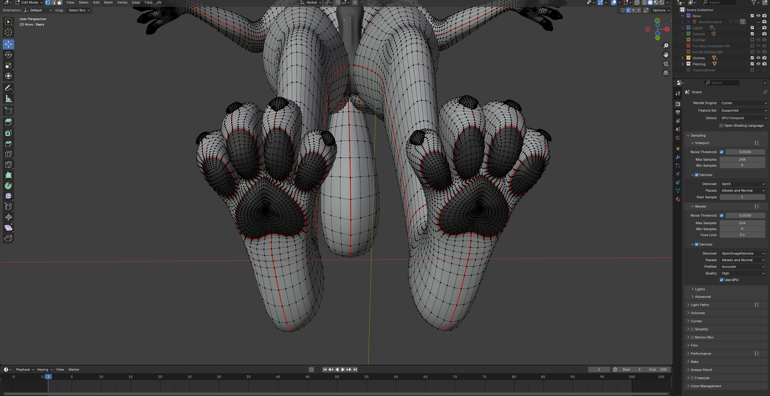 Kovu Anthro Wolf Low-poly 3D model_60