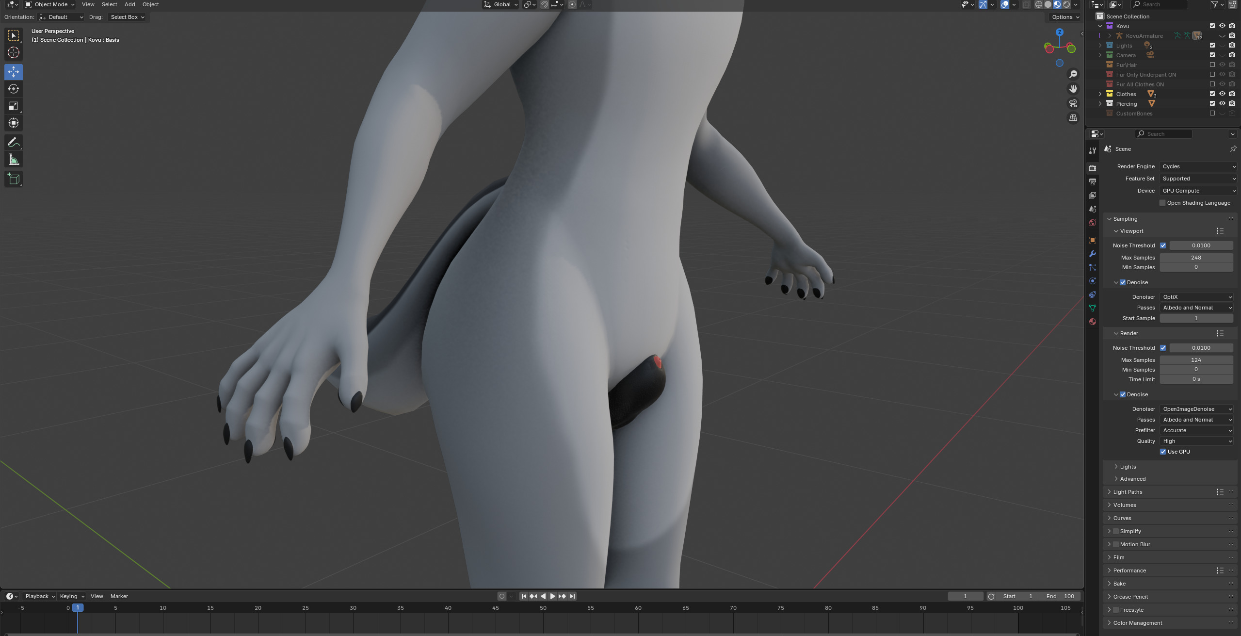 Kovu Anthro Wolf Low-poly 3D model_50