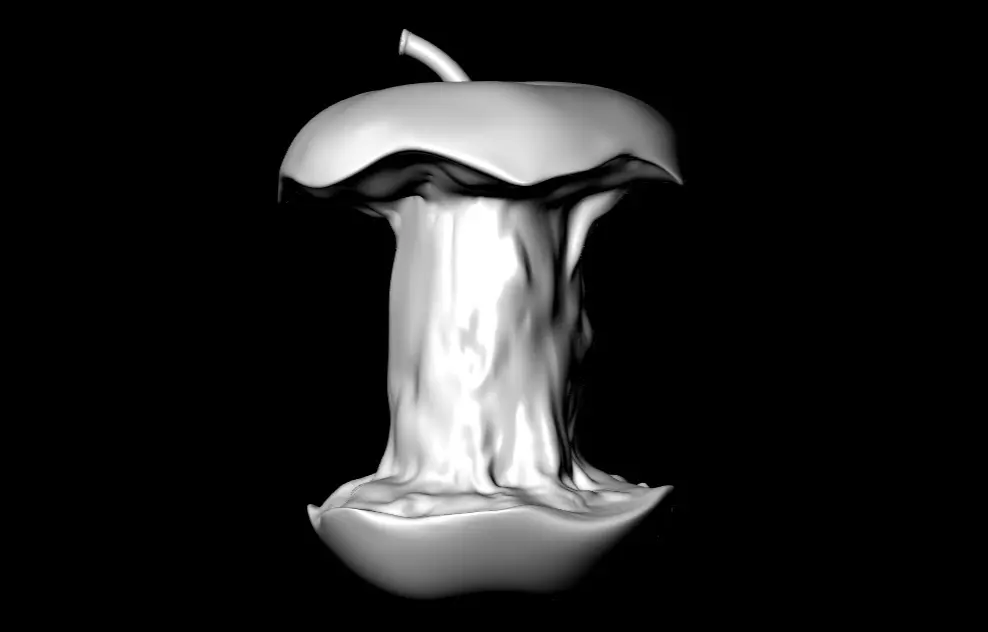 Bitten Apple Full Printable Model fifty mm resizeable model 3D print model