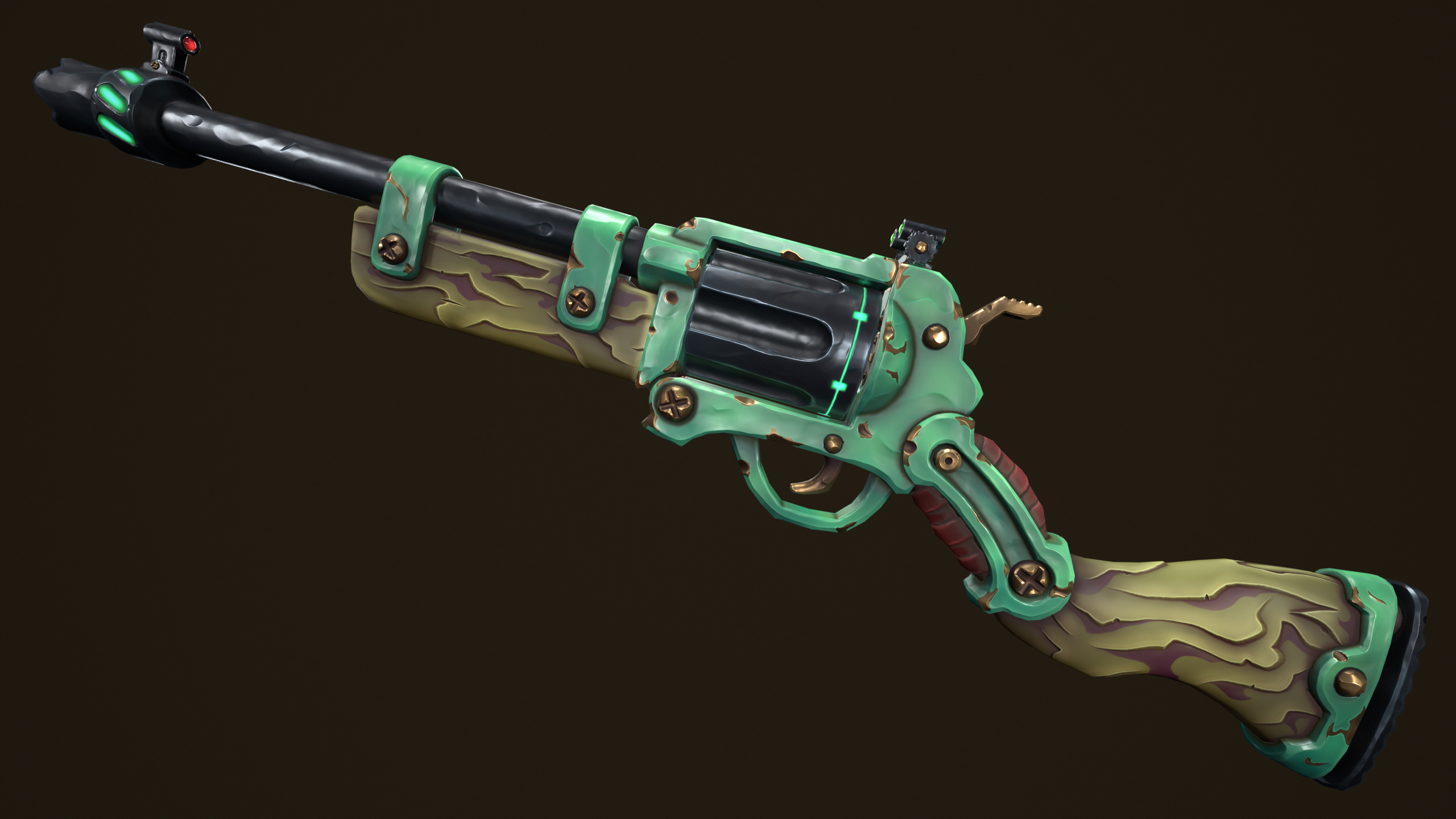 Modular combat rifle shotgun revolver Low-poly 3D model_7