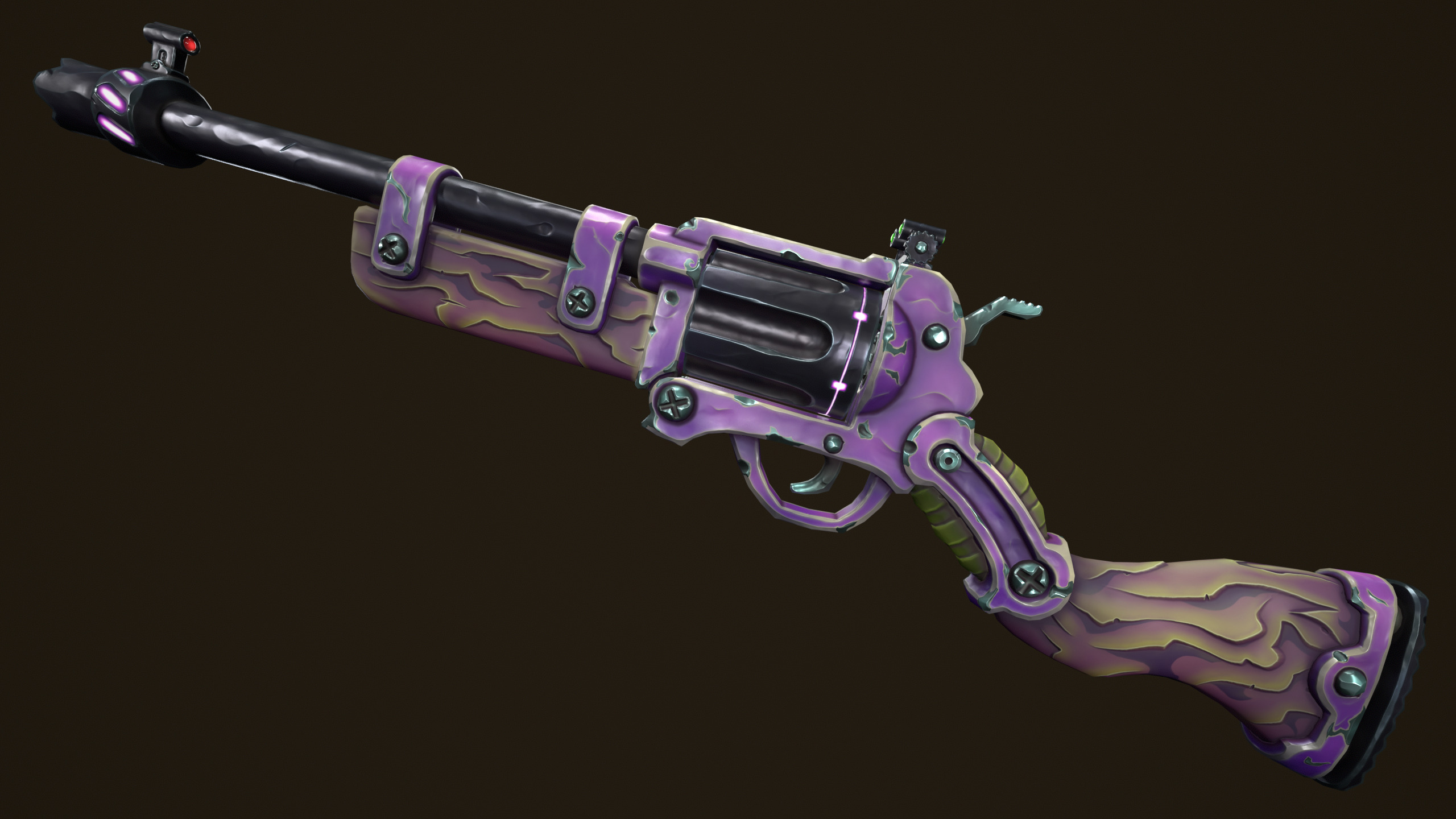 Modular combat rifle shotgun revolver Low-poly 3D model_5