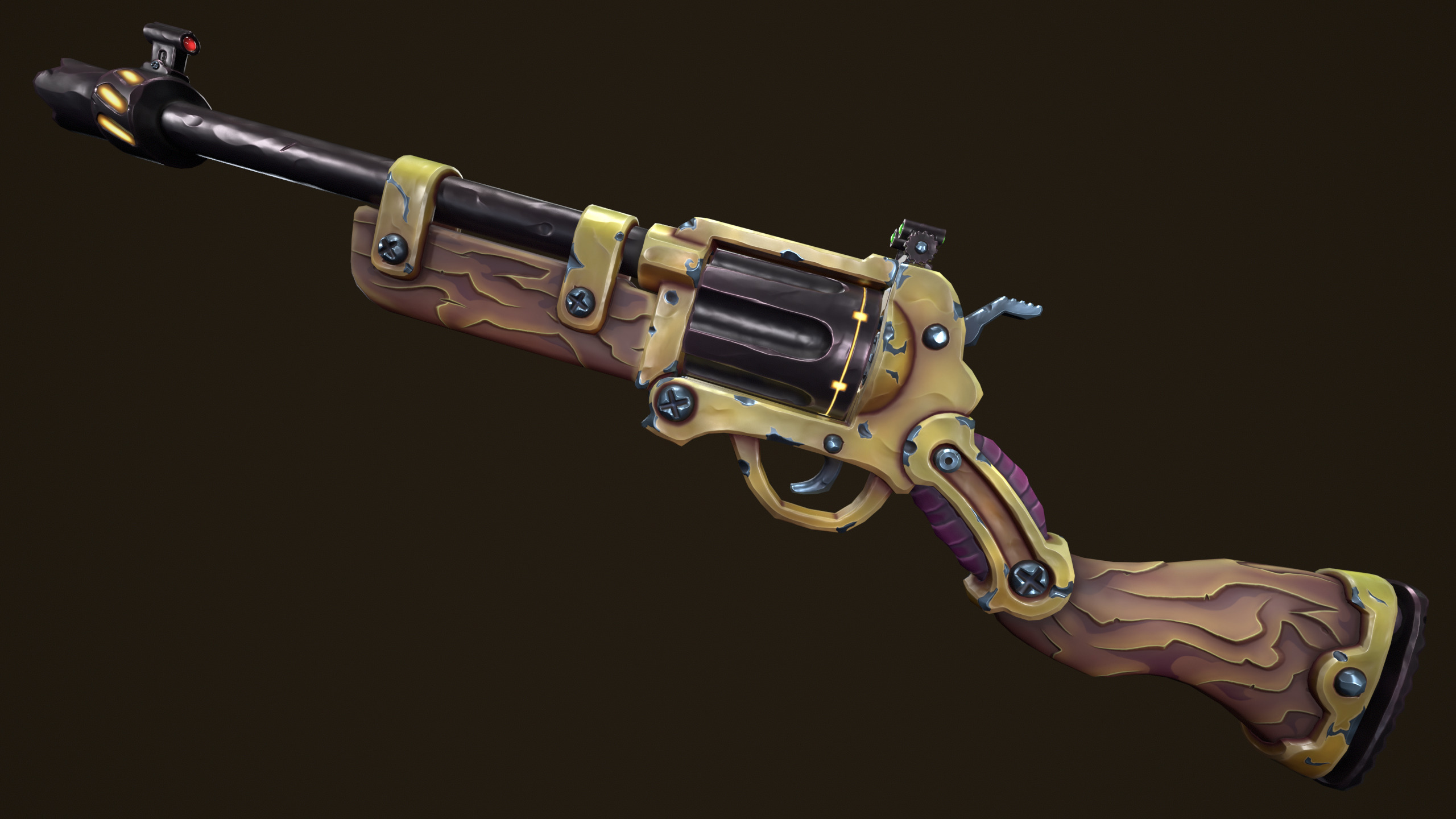 Modular combat rifle shotgun revolver Low-poly 3D model_6