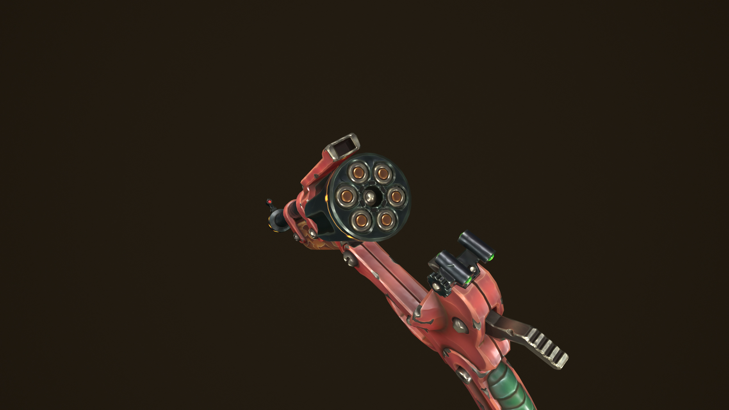 Modular combat rifle shotgun revolver Low-poly 3D model_16