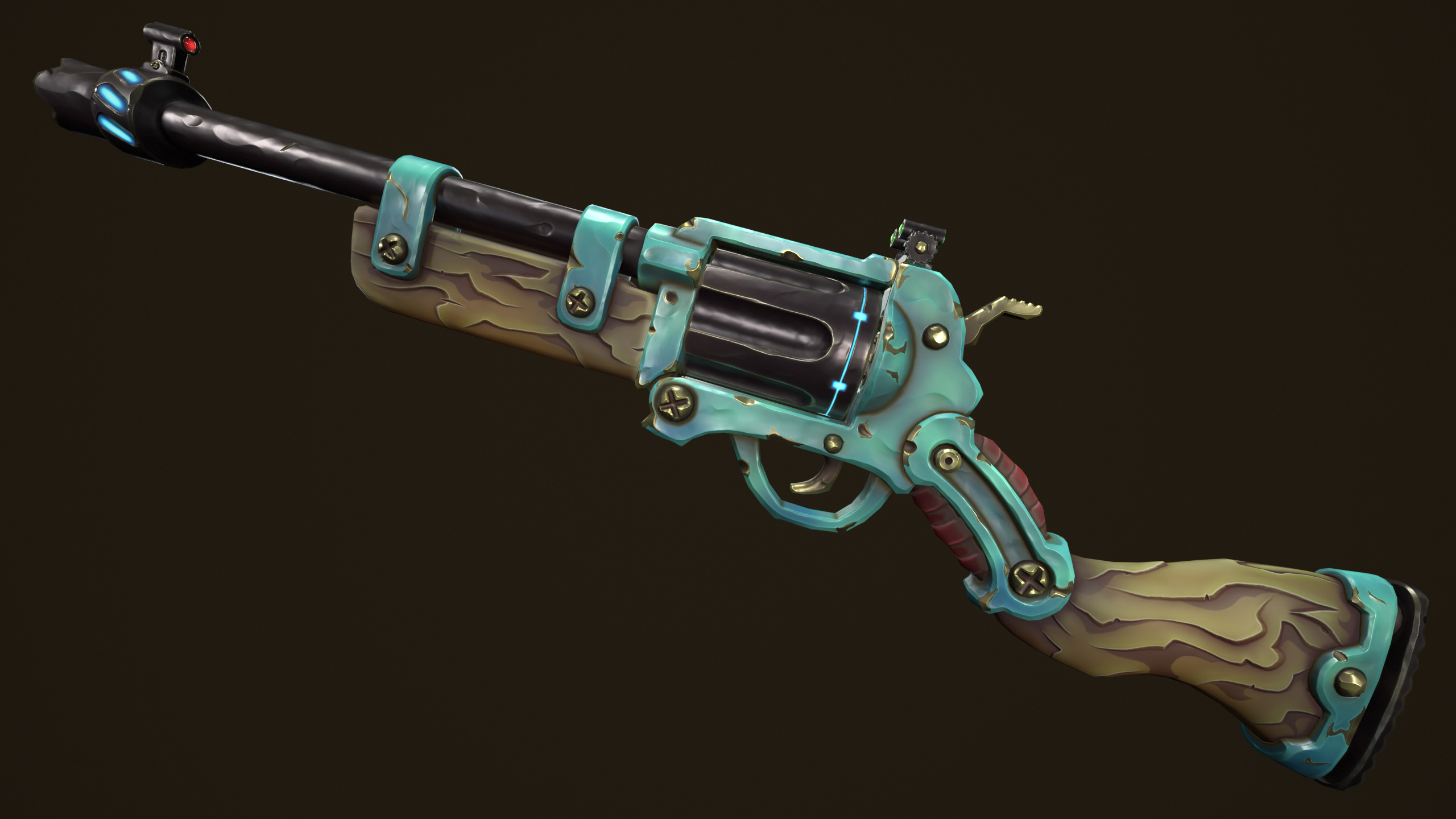 Modular combat rifle shotgun revolver Low-poly 3D model_3