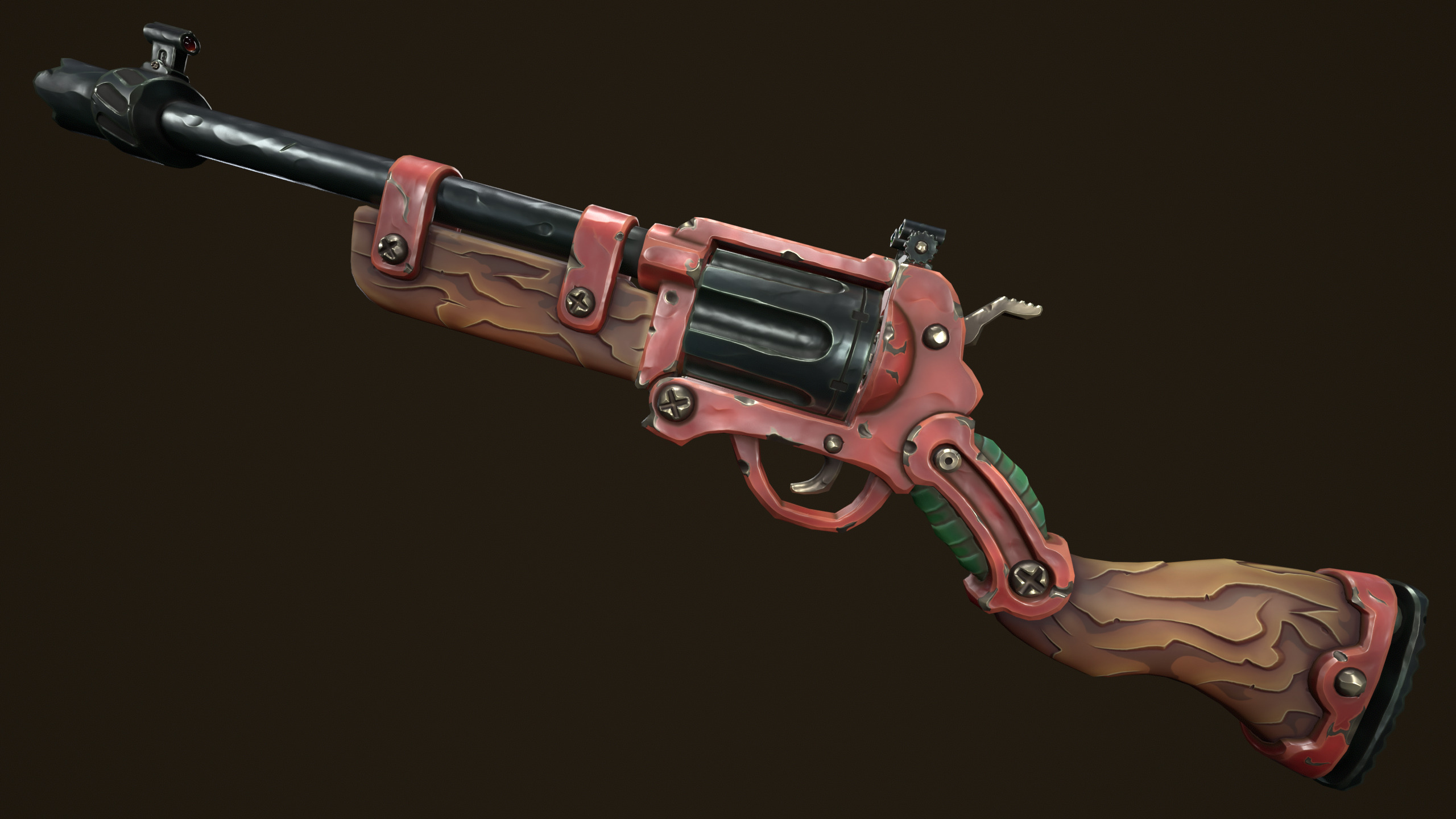 Modular combat rifle shotgun revolver Low-poly 3D model_2