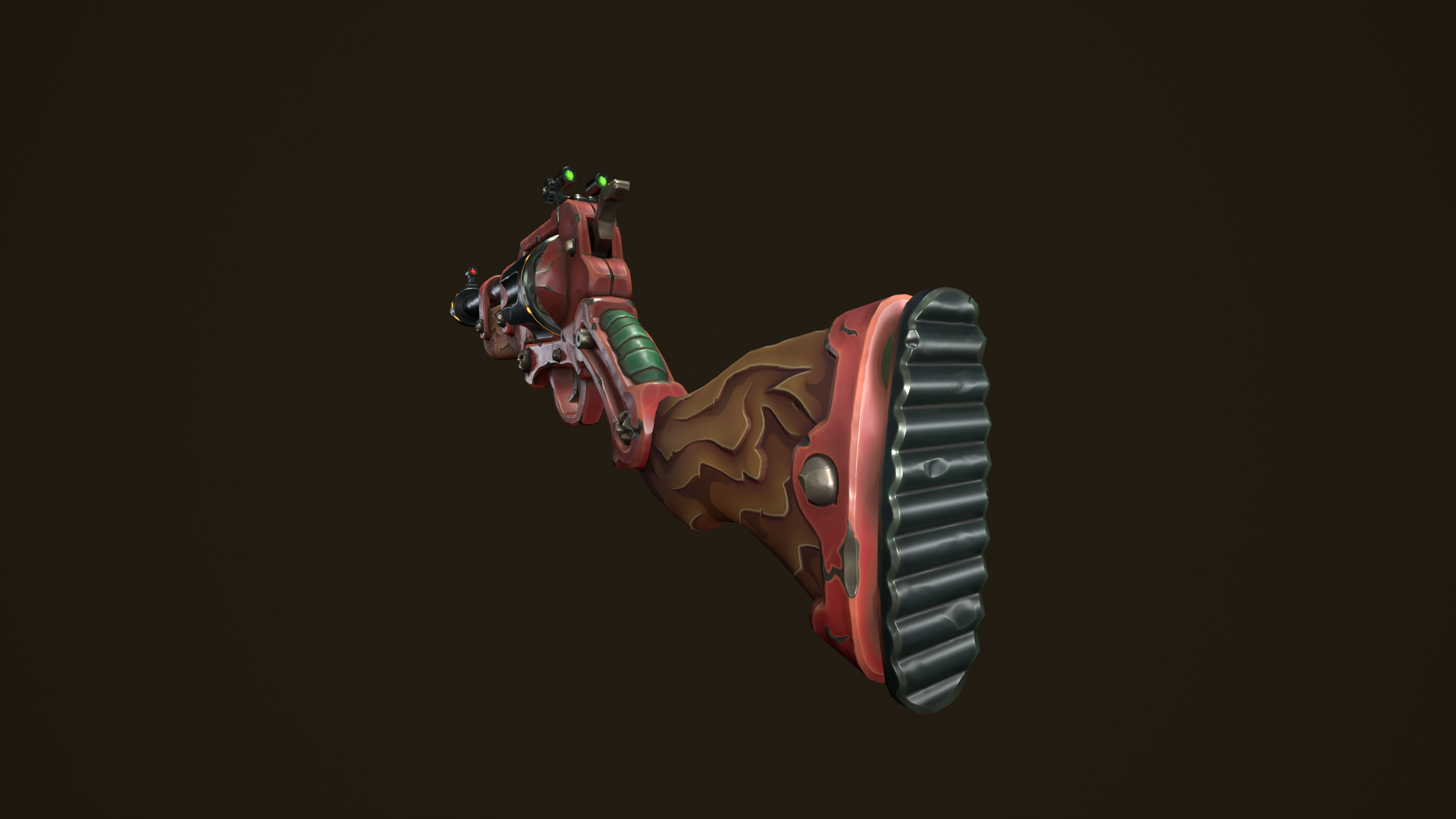 Modular combat rifle shotgun revolver Low-poly 3D model_12