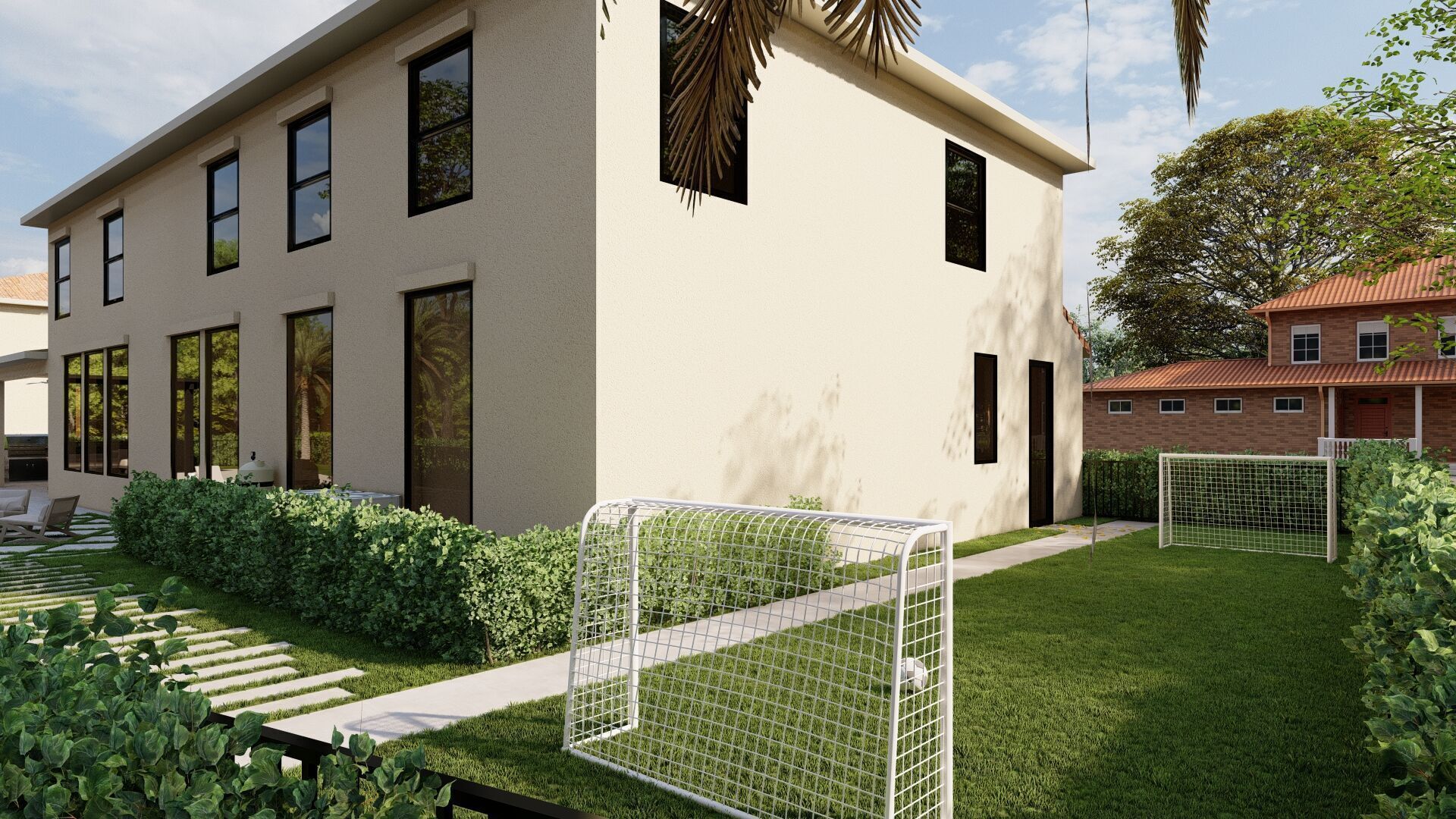 3D Exterior Scene 3D model design garden and landscape 3D model_3