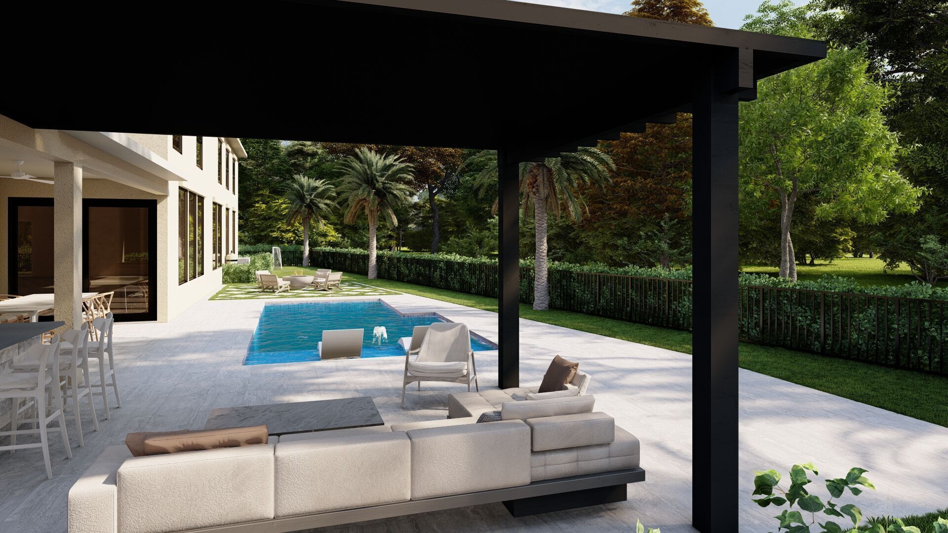 3D Exterior Scene 3D model design garden and landscape 3D model_2