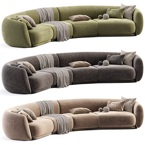 Pacific Sofa By Moroso Low-poly 3D model 5