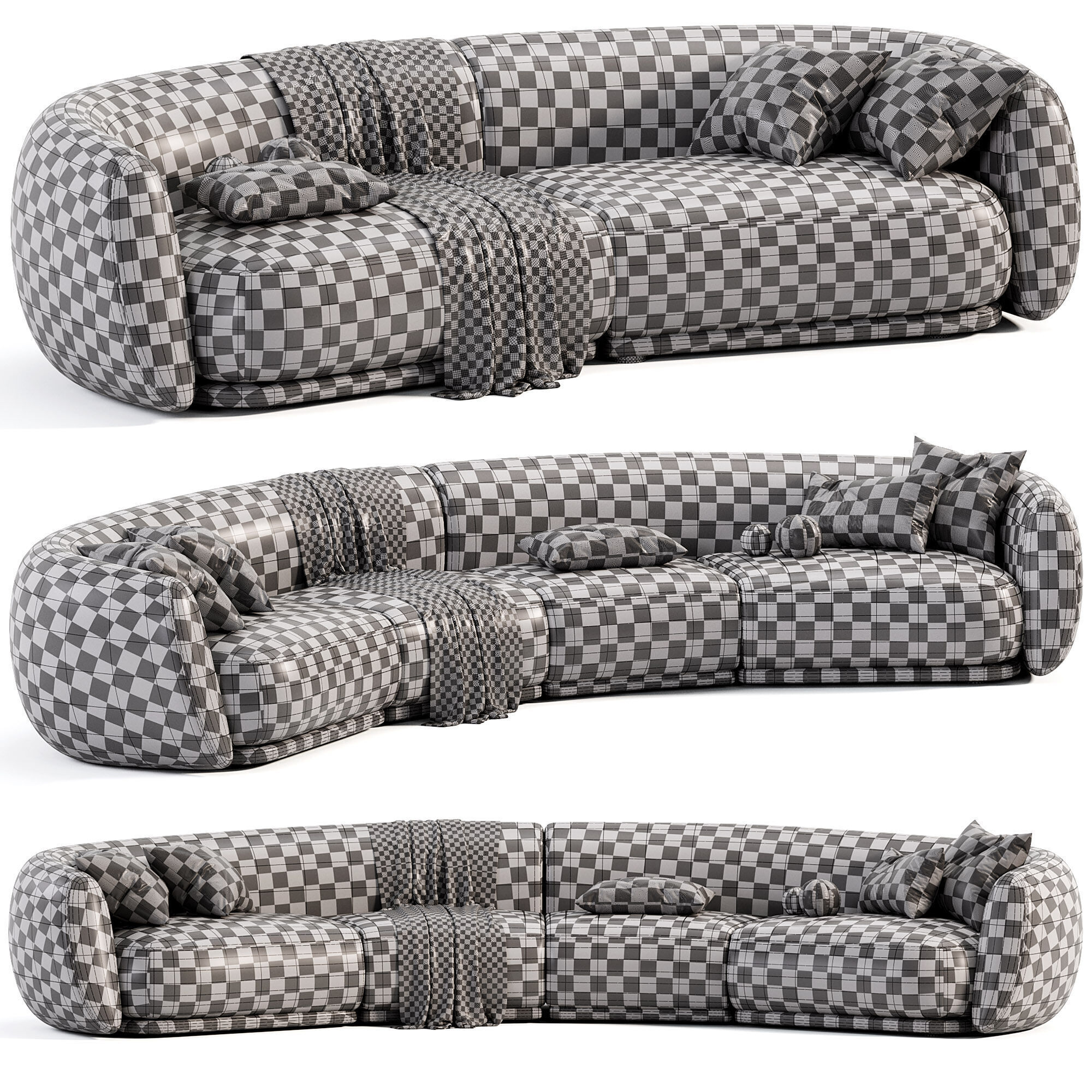 Pacific Sofa By Moroso Low-poly 3D model_7