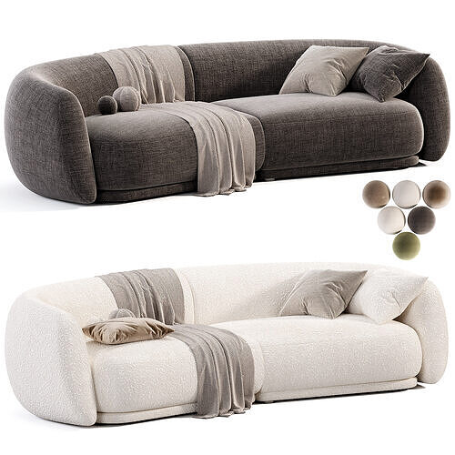 Pacific Sofa By Moroso Low-poly 3D model 4