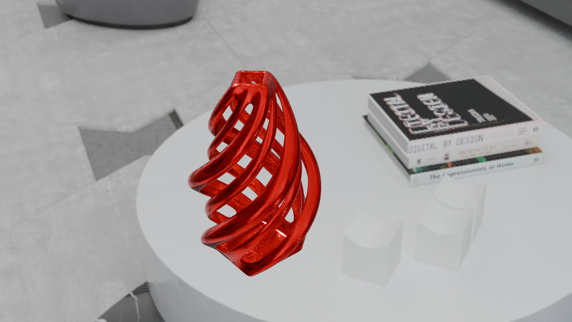 Golden Spiral Vase High-Quality 3D Model Low-poly 3D model_7