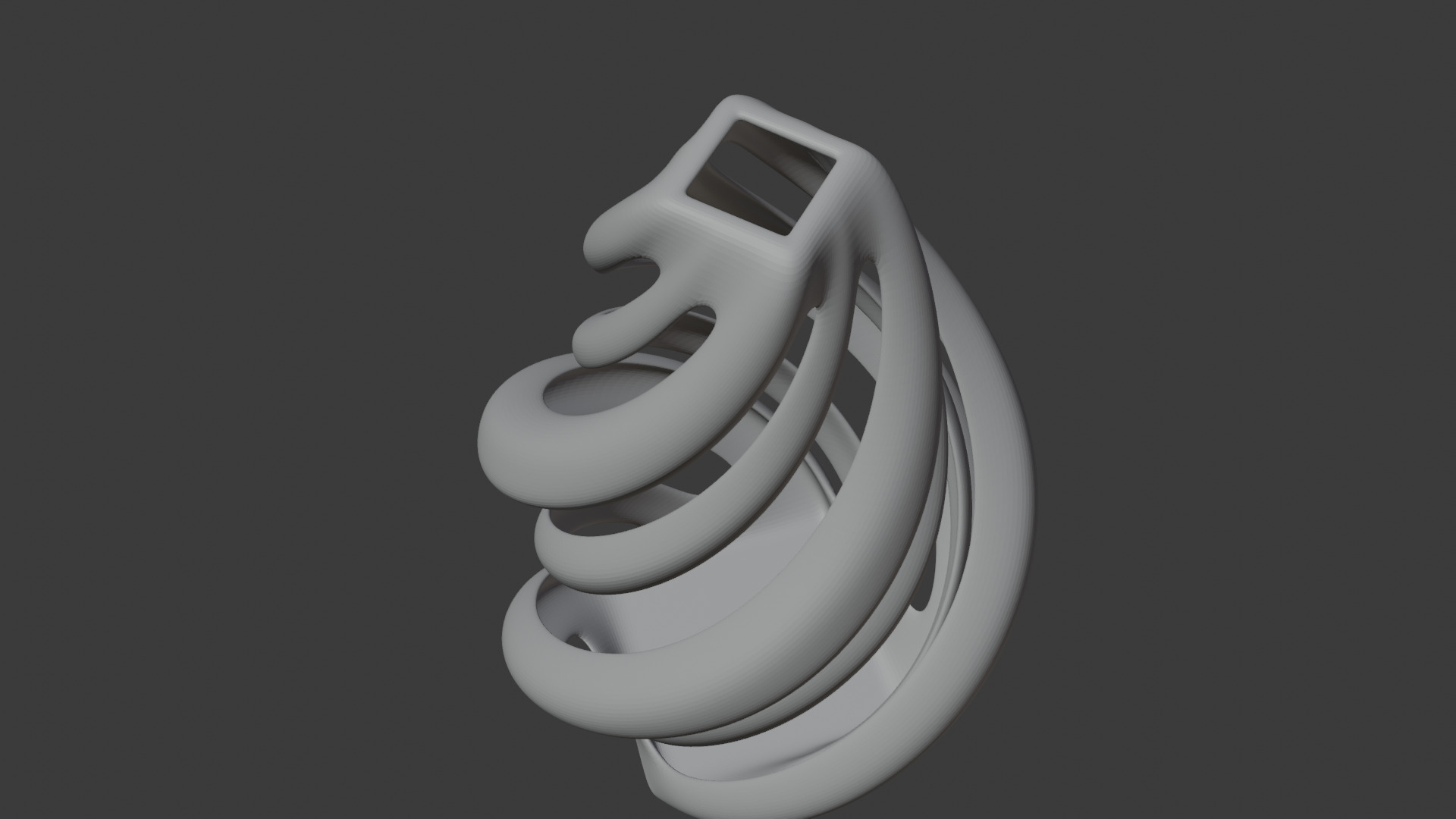 Golden Spiral Vase High-Quality 3D Model Low-poly 3D model_3