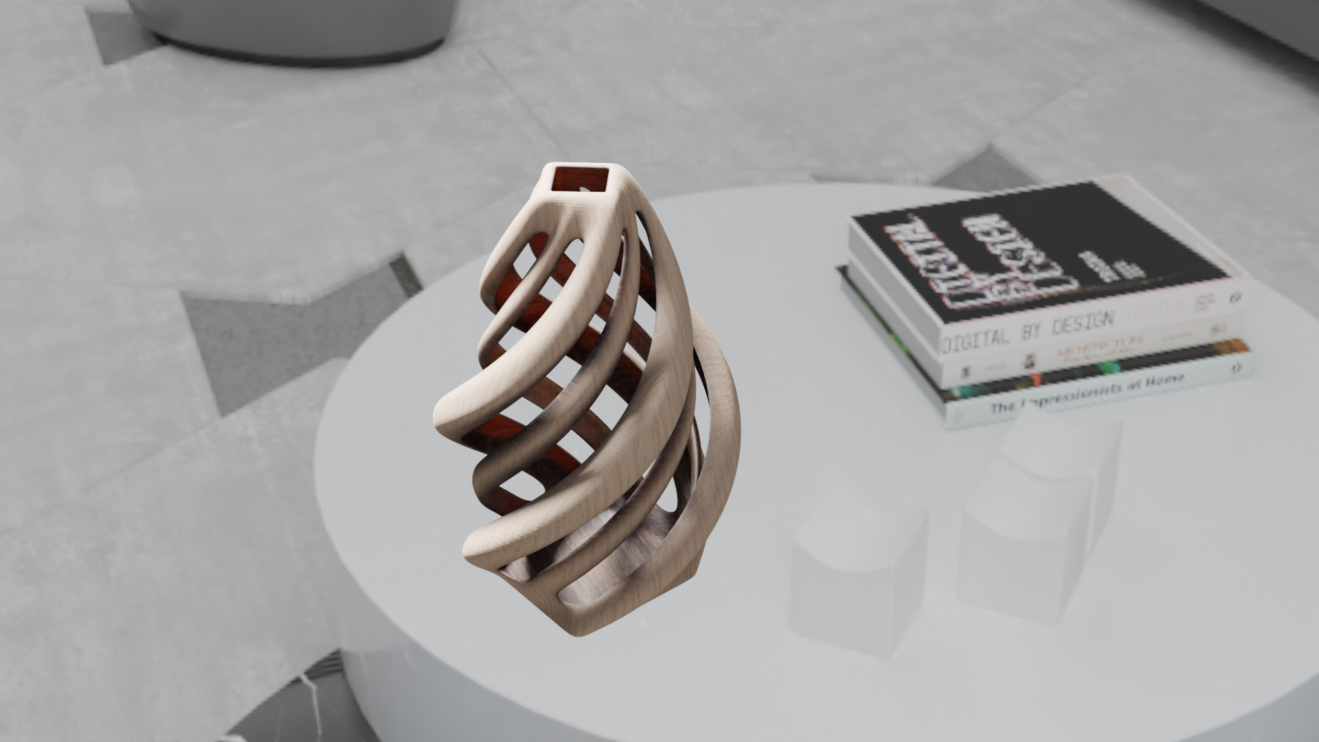 Golden Spiral Vase High-Quality 3D Model Low-poly 3D model_8