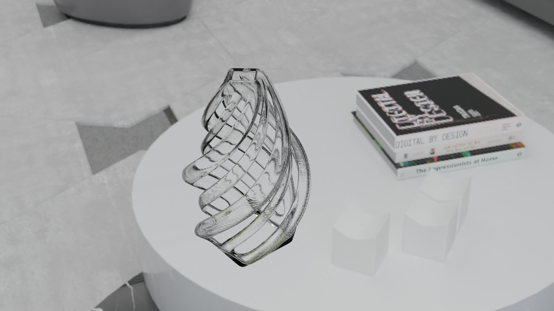 Golden Spiral Vase High-Quality 3D Model Low-poly 3D model_11