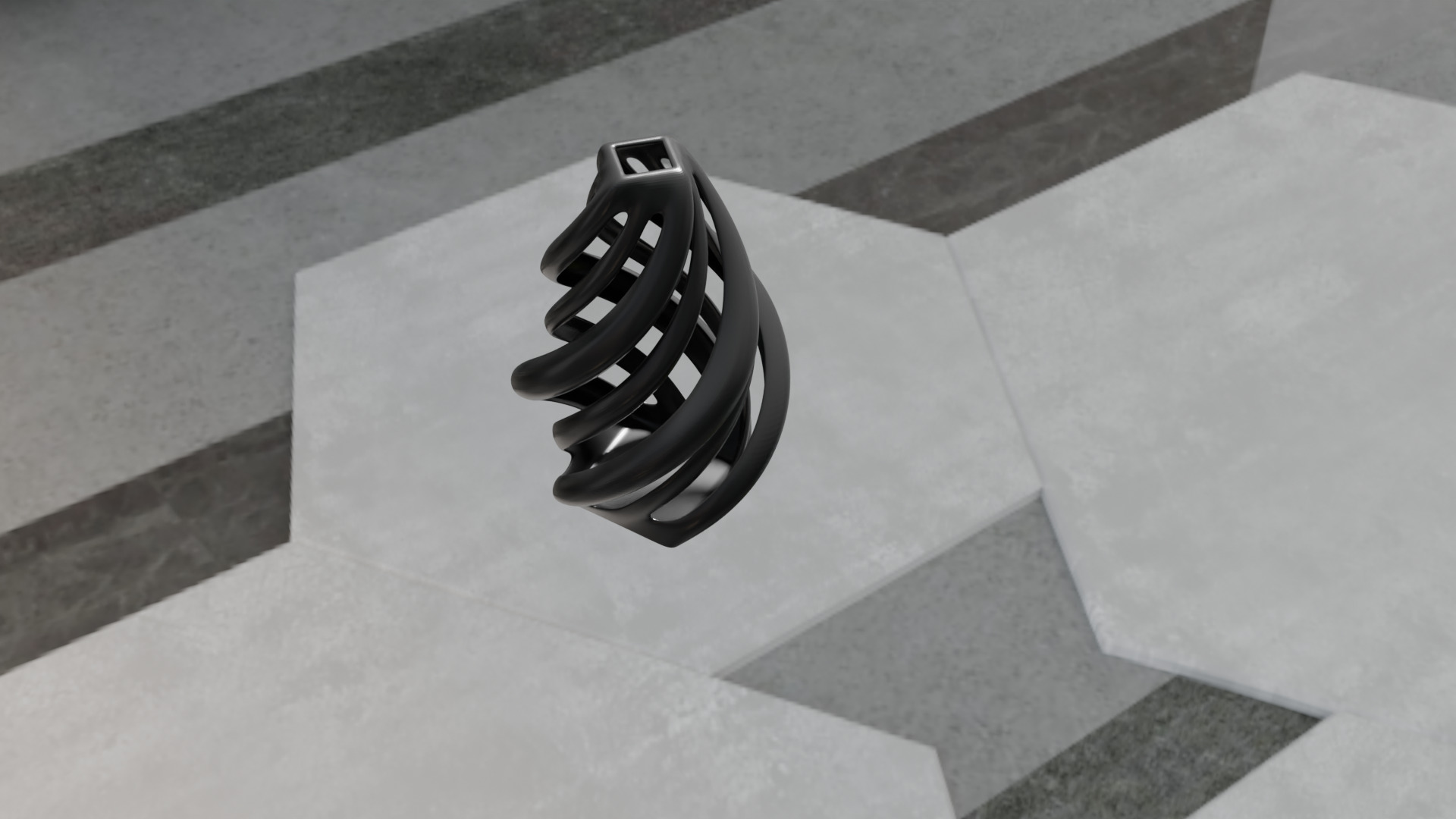 Golden Spiral Vase High-Quality 3D Model Low-poly 3D model_5