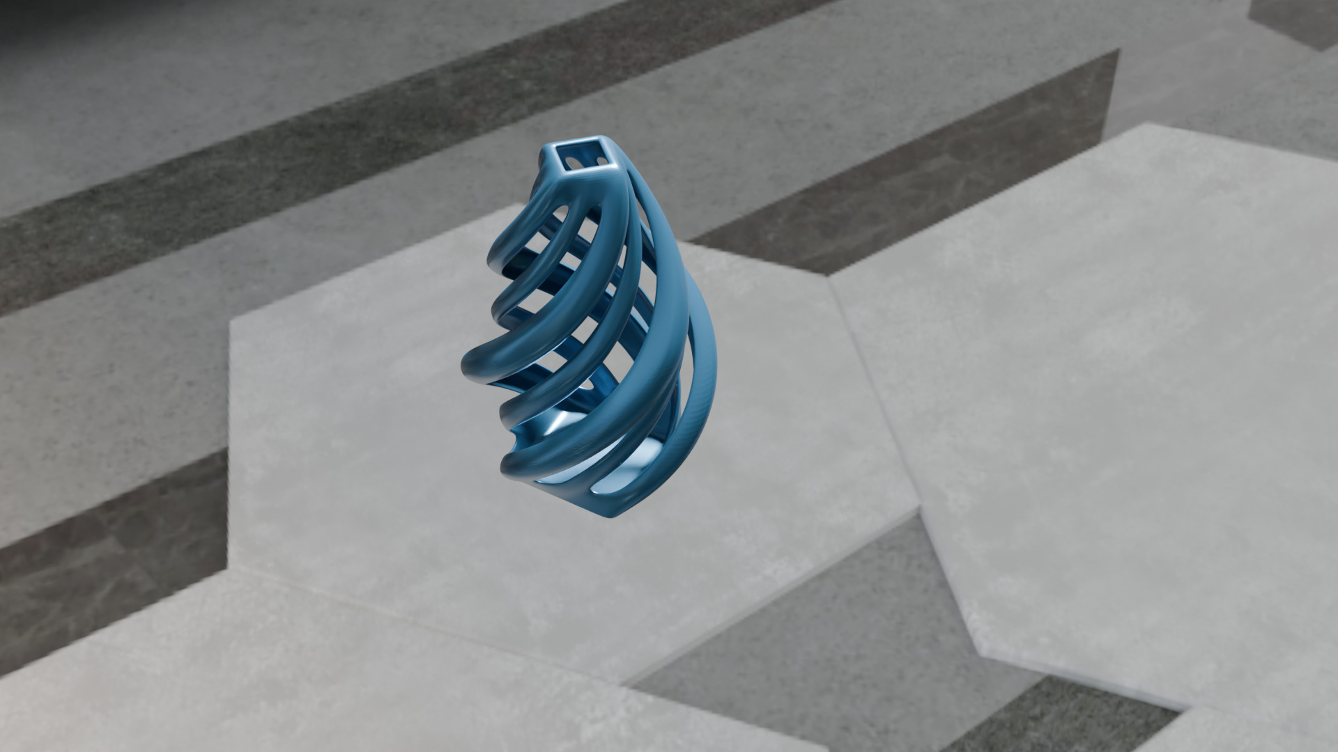 Golden Spiral Vase High-Quality 3D Model Low-poly 3D model_6