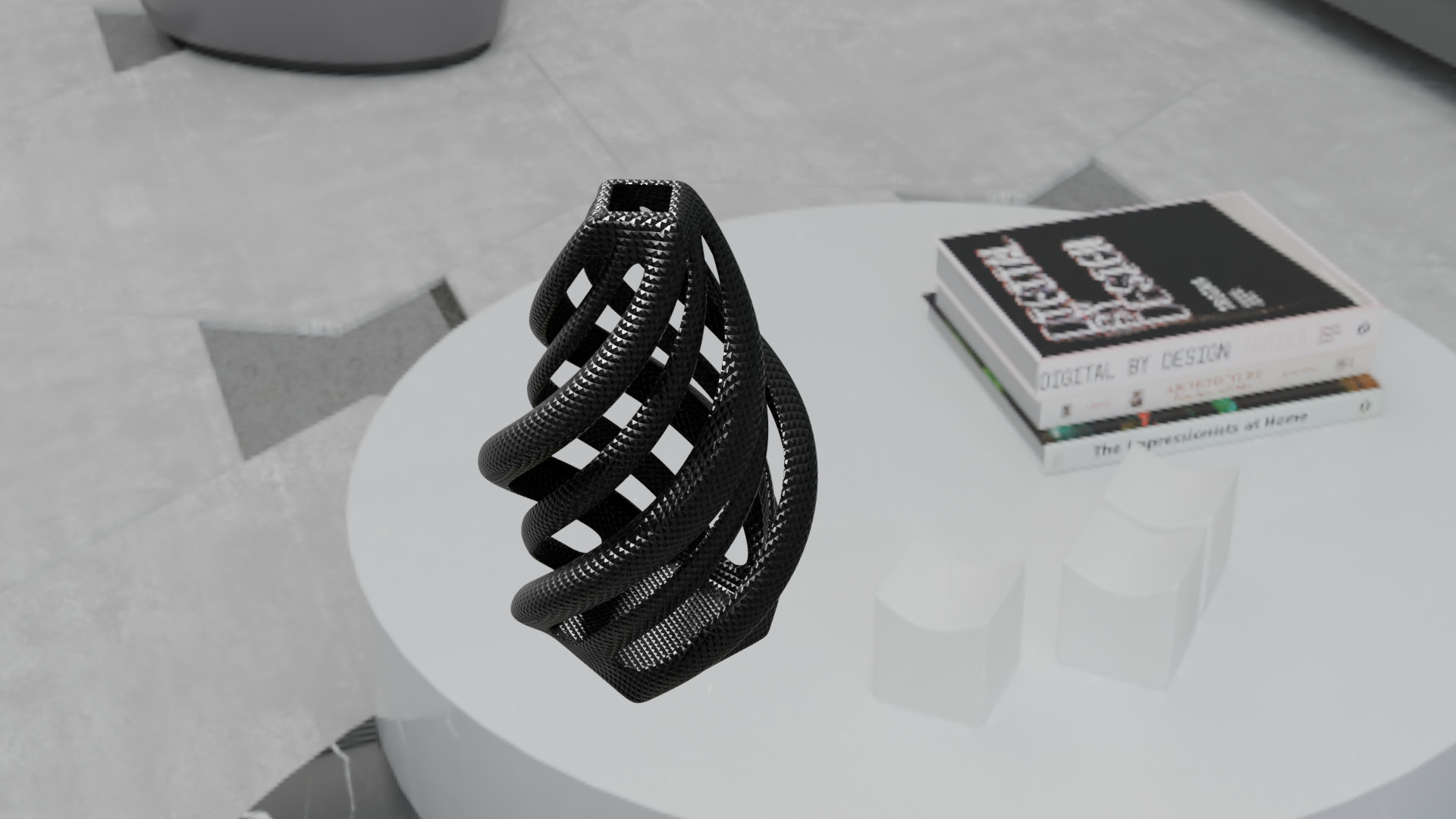 Golden Spiral Vase High-Quality 3D Model Low-poly 3D model_10