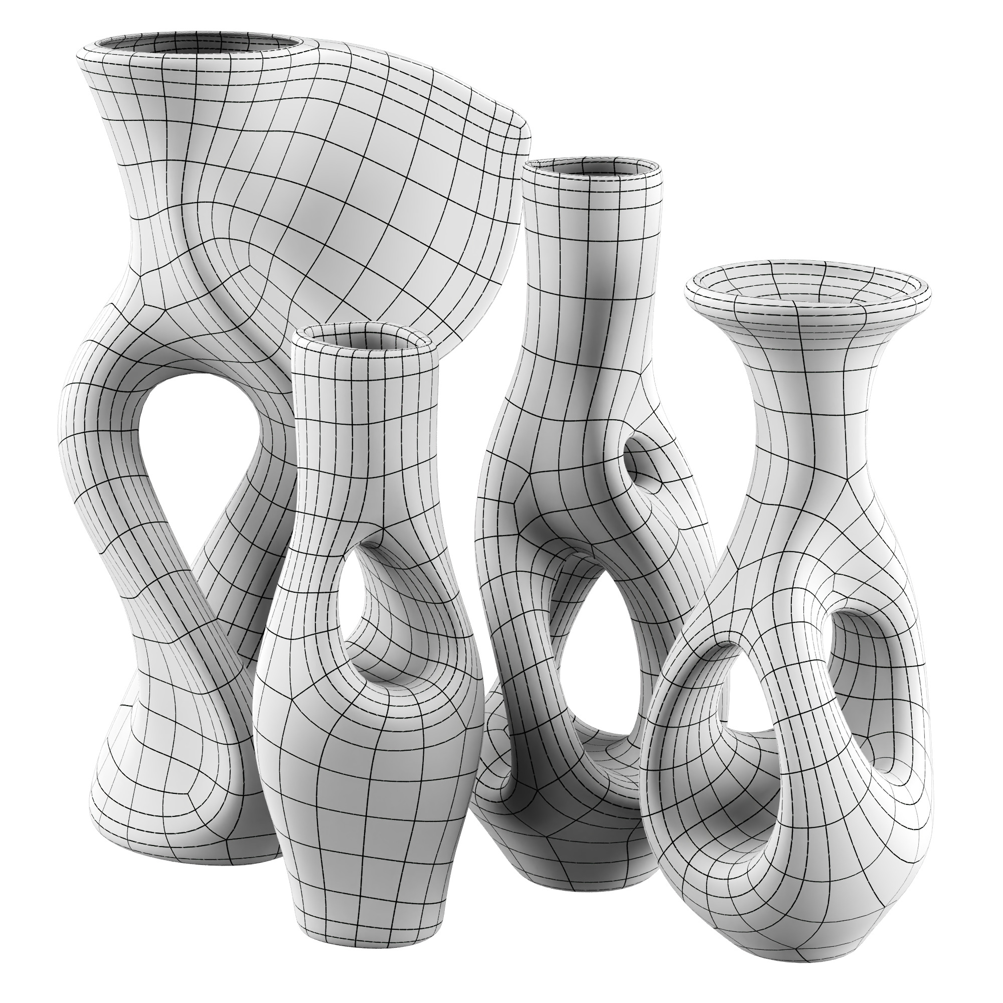 Vase decor Low-poly 3D model_11