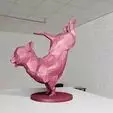 CUte chihuahua handstand low poly geometrical statue STL 3D print model_0