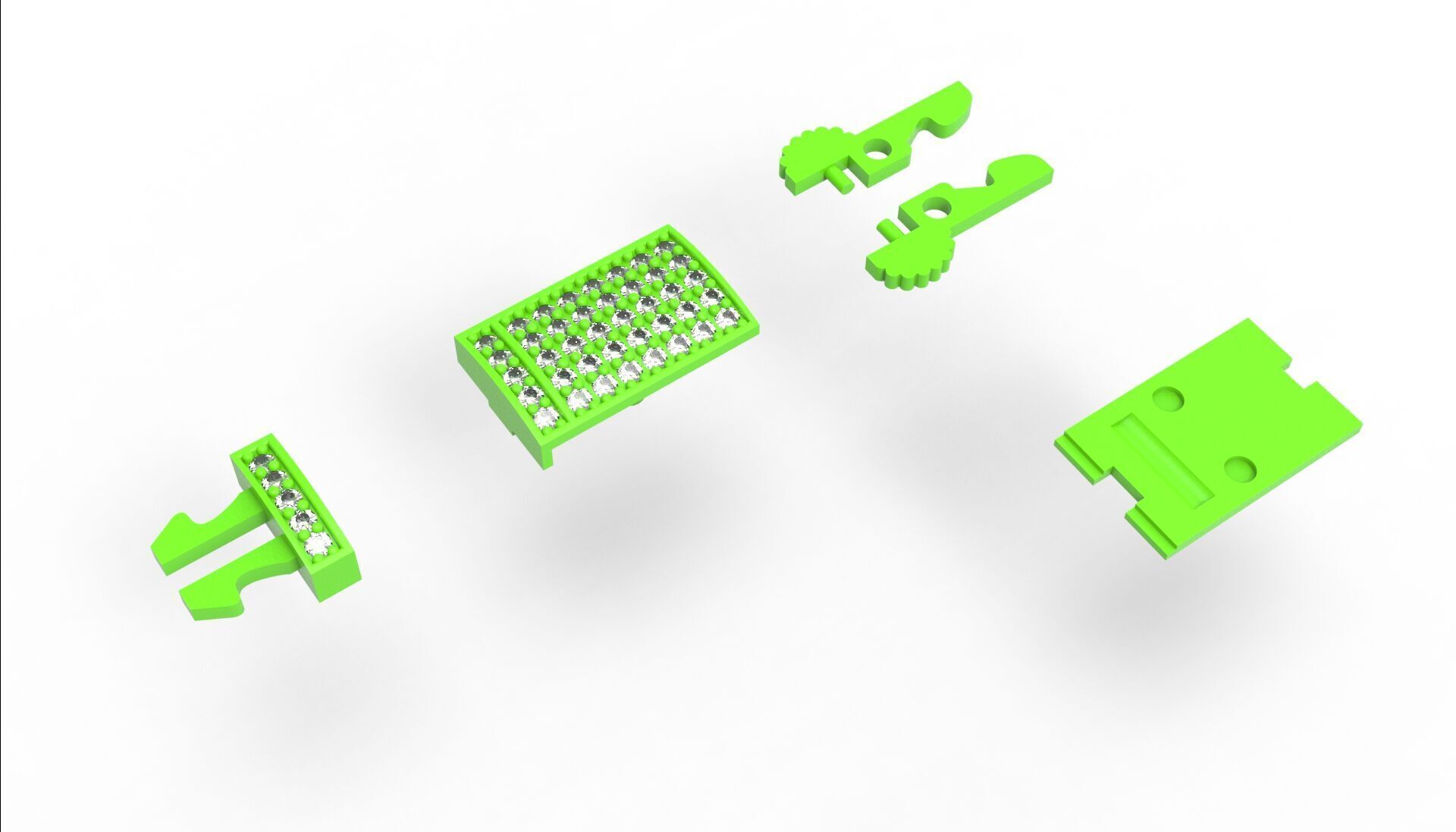 12mm Monaco box claps lock for Cuban chain 3D print model 3D print model_14