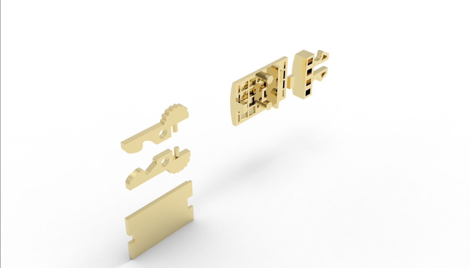 12mm Monaco box claps lock for Cuban chain 3D print model 3D print model_2