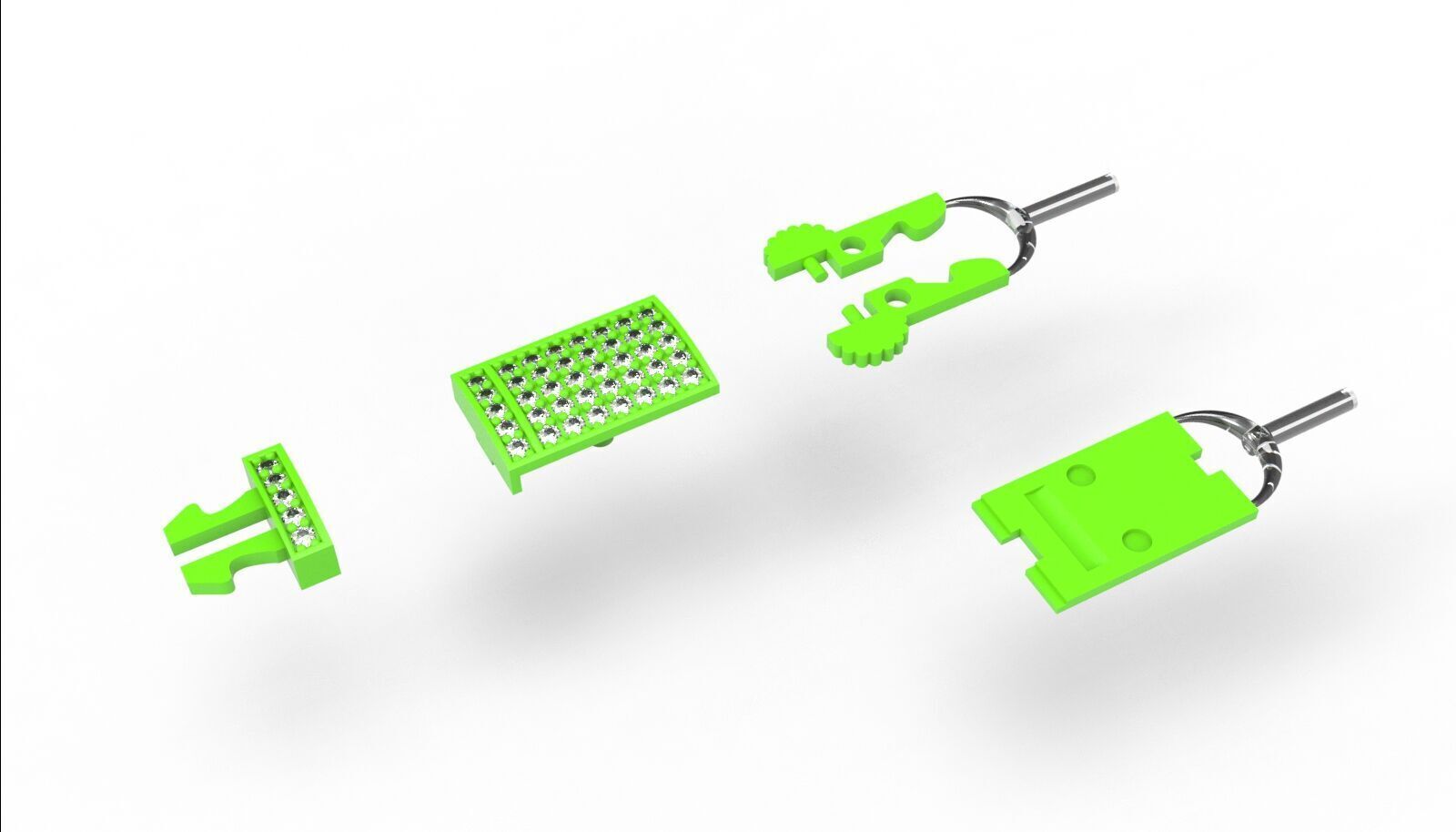 12mm Monaco box claps lock for Cuban chain 3D print model 3D print model_12